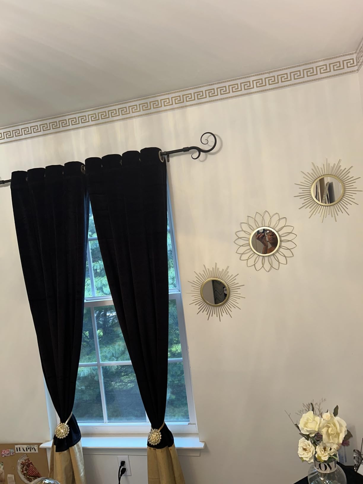 3 Pack Metal Mirrors for Wall Gold Sunburst Wall Mirror Home Decor Accent customer photo 2