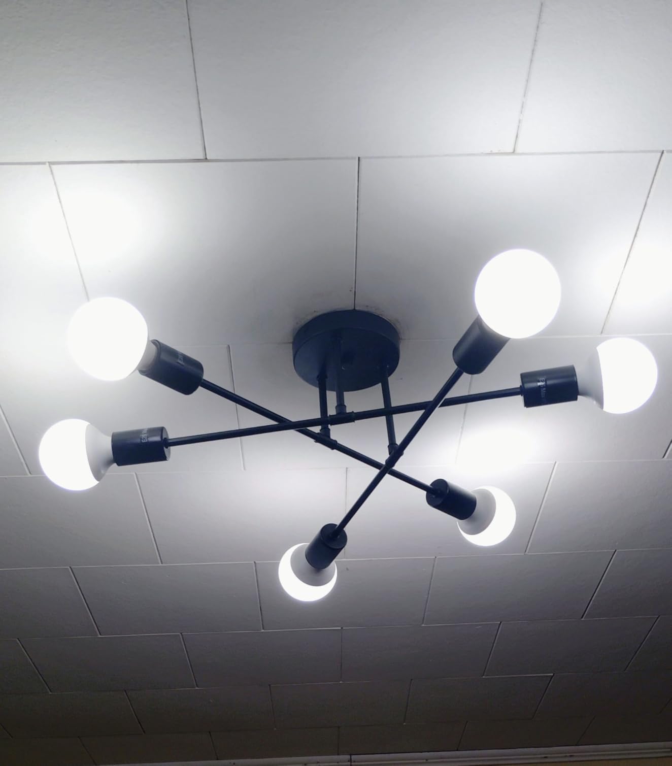 Bosceos Modern Sputnik Chandelier, 6-Light Ceiling Lights Fixture 22