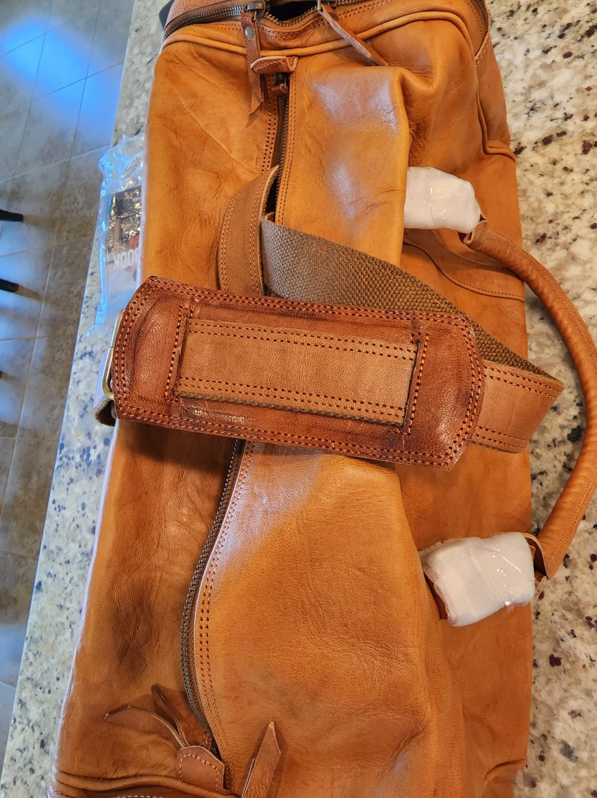 Berliner Bags Full Grain Leather Duffle Bags For Men New York XL, Brown customer photo 2