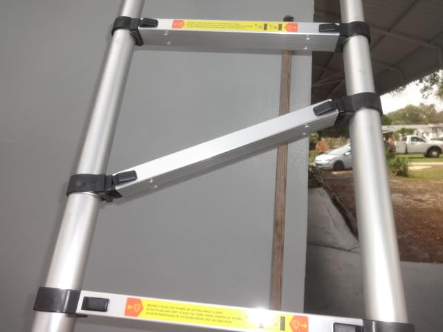 Telescoping Extension Ladder 14.5 FT, Folding Telescopic Aluminum Ladders, Lightweight Collapsible Ladder Step for RV Roof Attic Home, 330 LB Capacity customer photo 2