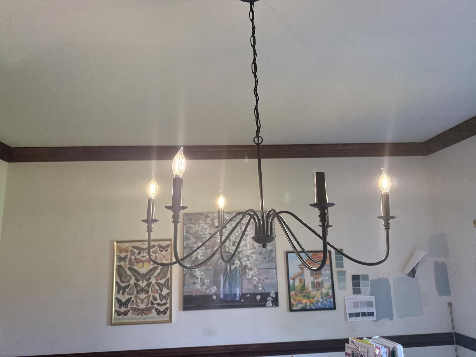 Miluolan Black Chandelier, 6-Light Farmhouse Chandelier for Dining Room customer photo 1