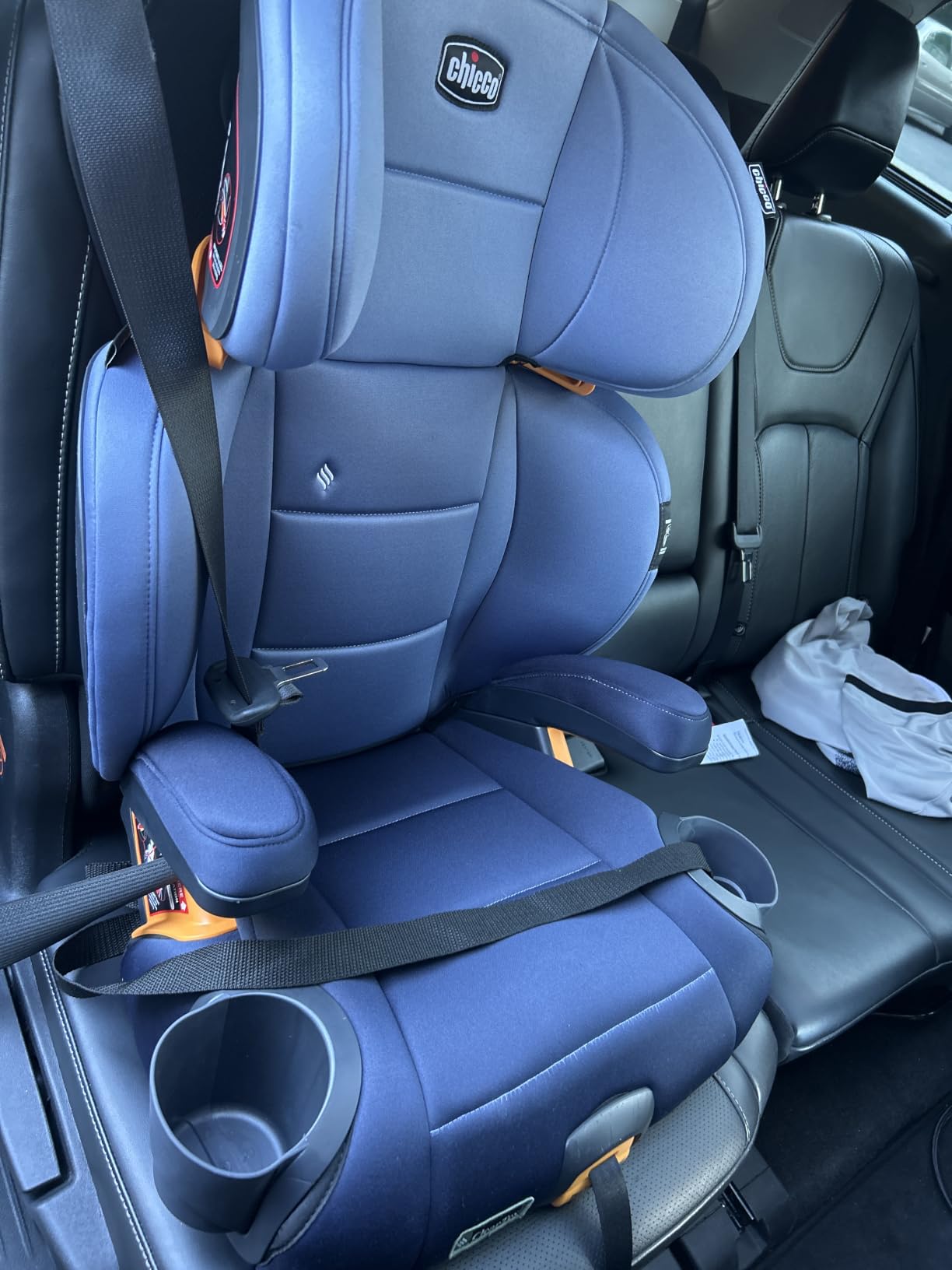 Chicco KidFit ClearTex Plus 2-in-1 Belt-Positioning Booster Car Seat | Obsidian/Black, belt-positioning booster seat, ages 4+, 40-100 lbs, DuoGuard protection, ErgoBoost foam, flame retardant-free customer photo 1