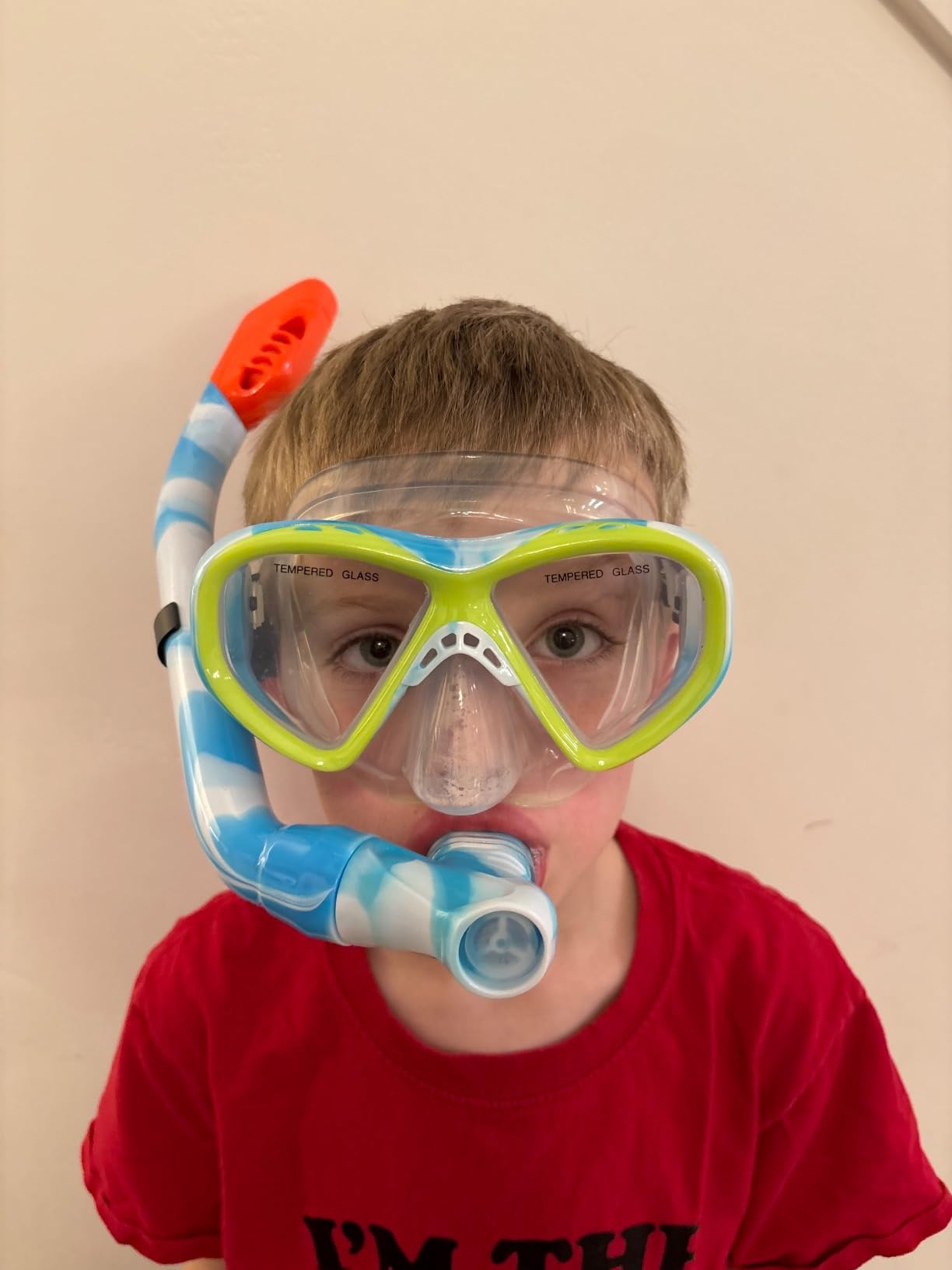Kids Snorkel Set Dry Top Snorkeling Gear for Kids Youth Boys Girls Junior Age 5-15,Tempered Glass Swimming Diving Mask and Snorkel Set 180 Degree Panoramic View customer photo 2