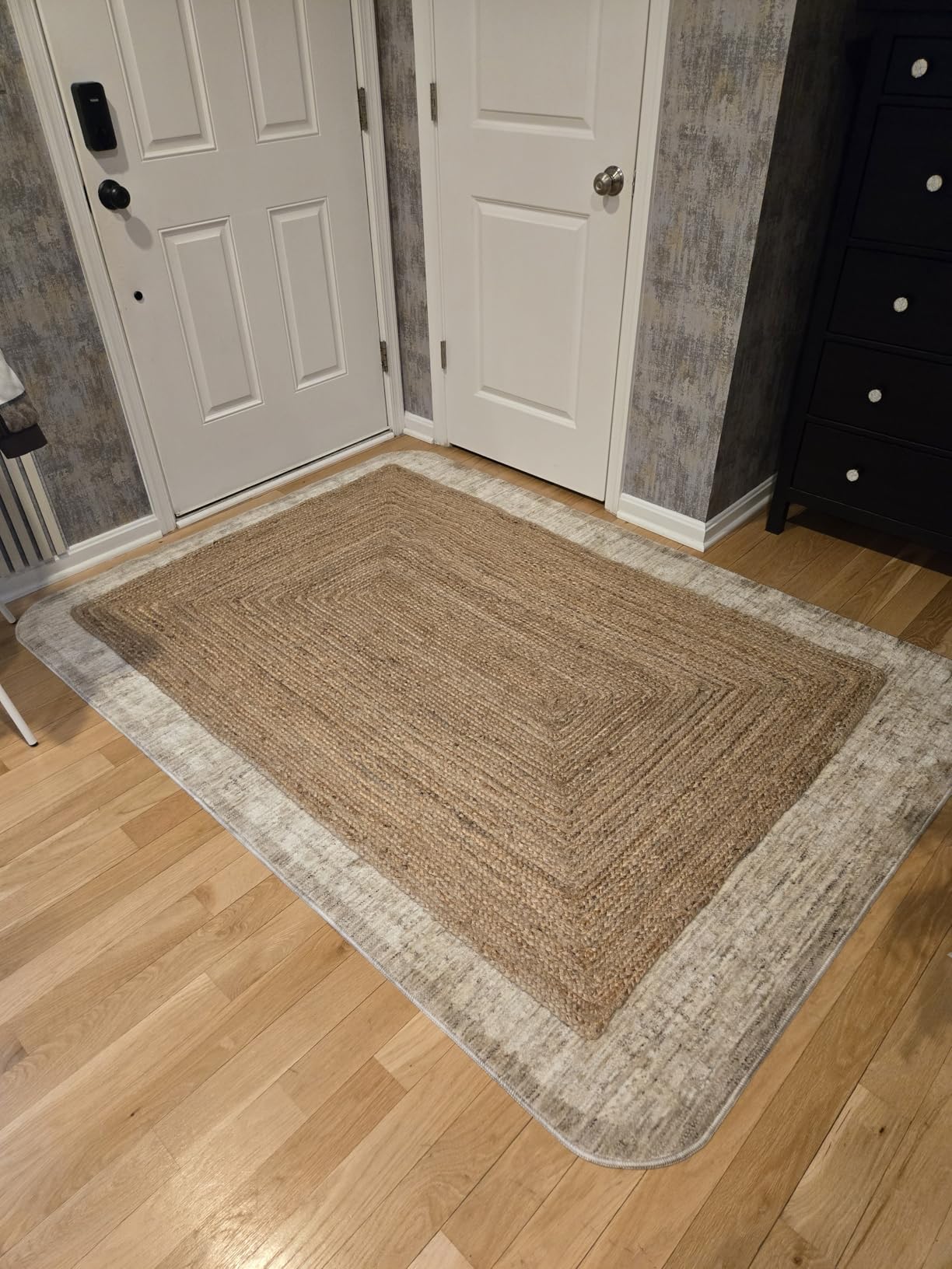 FRELISH DECOR Handwoven Jute Area Rug - 8x10 Feet Natural Yarn - Rustic Vintage Beige Braided Reversible Rectangular Rugs for Bedroom - Kitchen - Living Room - Farmhouse (8' x 10' Natural) customer photo 1