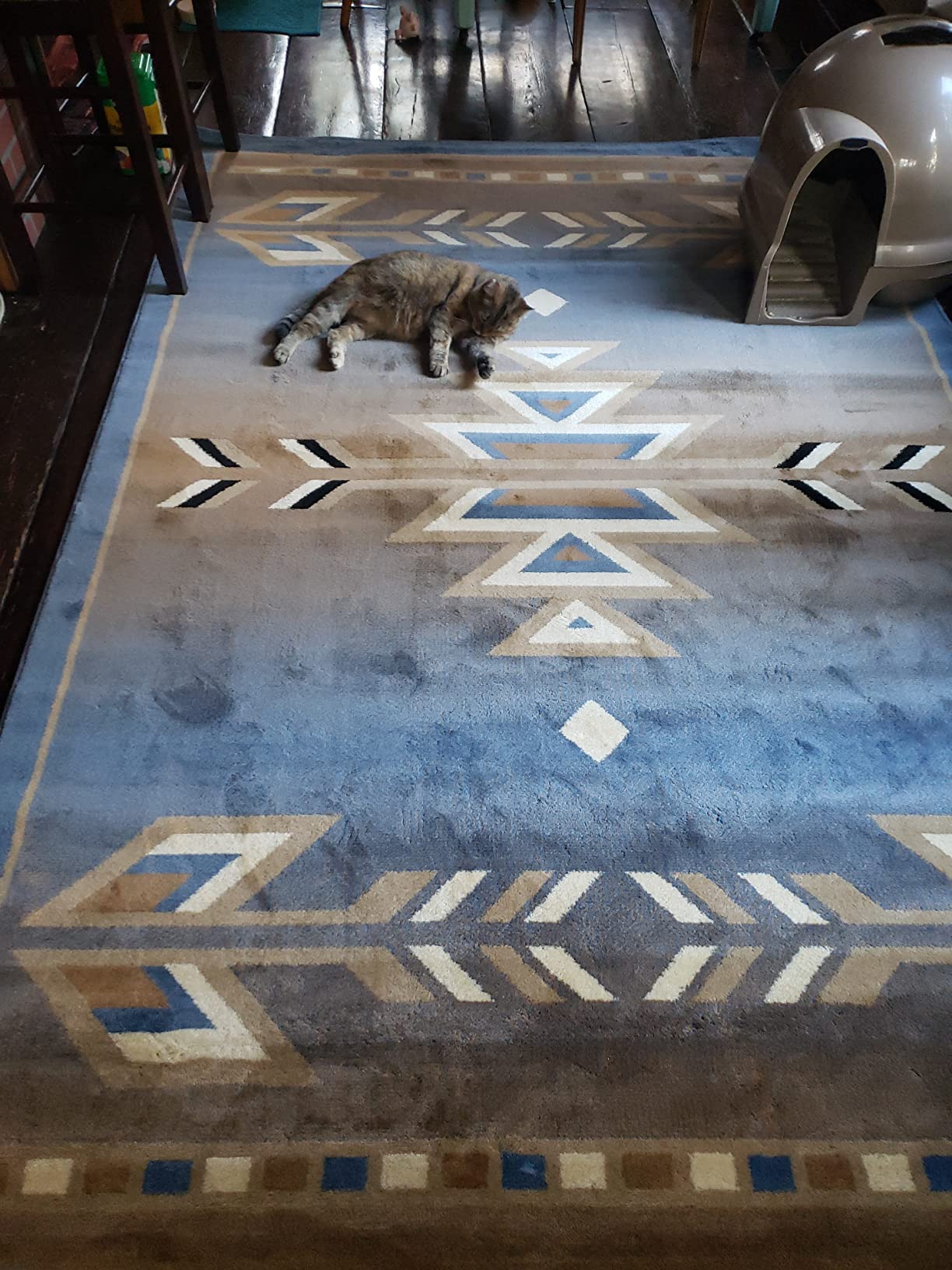 Masada Masada Rugs Southwest 8'x10' Native American Area Rug in Blue customer photo 2