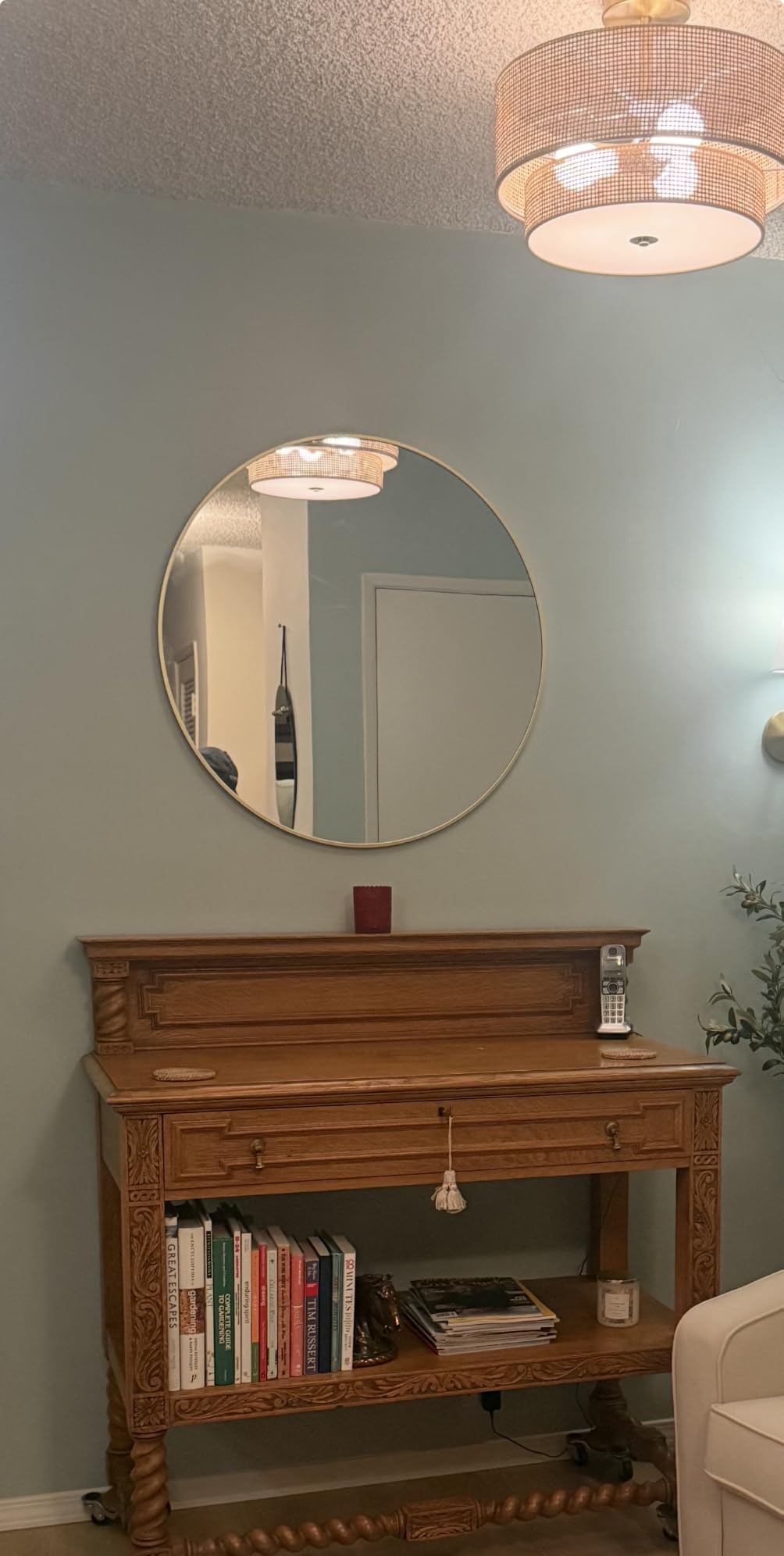 HARRITPURE Round Mirror 30 Gold Wall Mounted Circle Mirrors customer photo 1