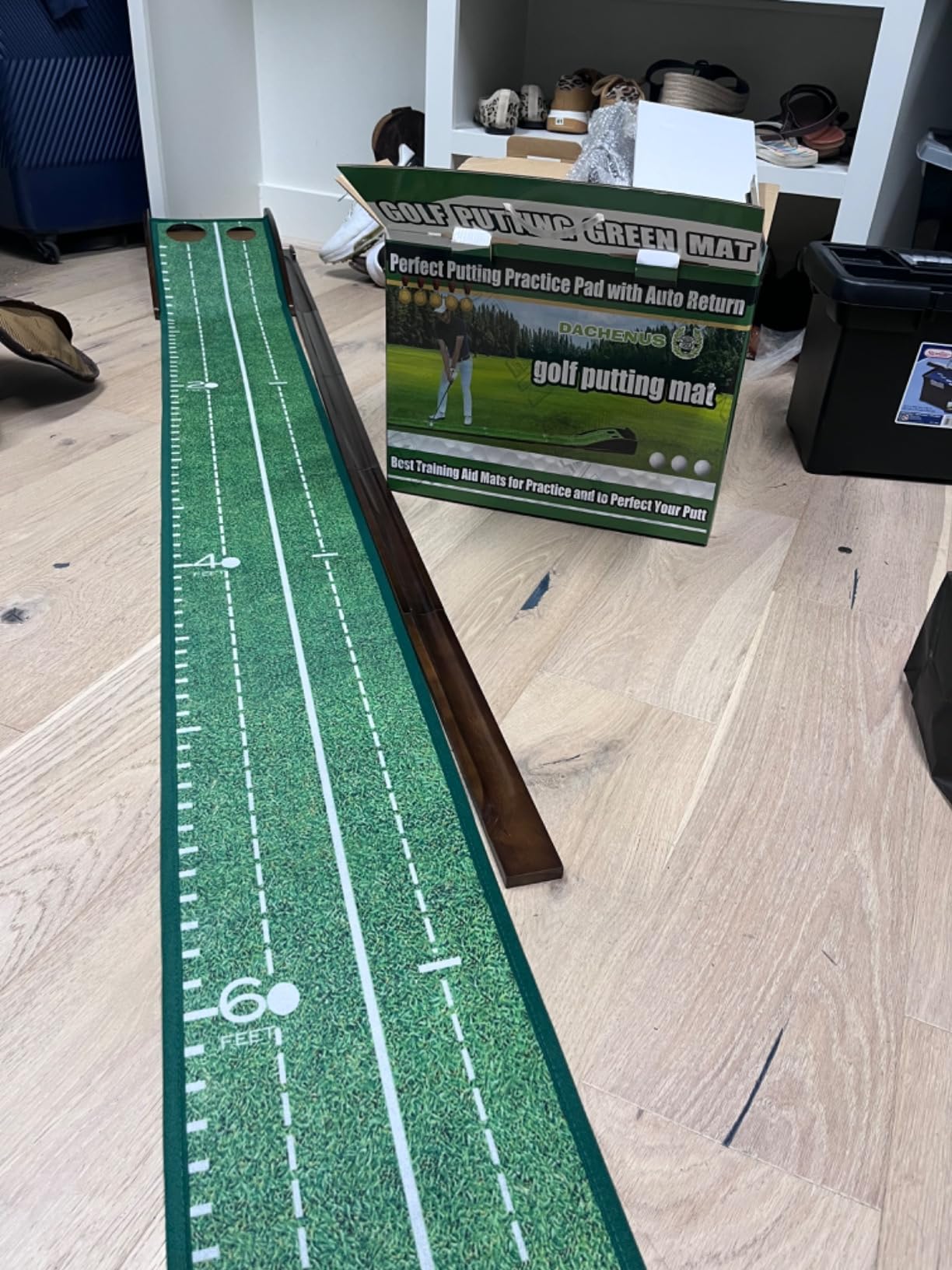 Dachenus Putting Green Indoor Mat Outdoor Golf Putting Mat with Automatic Ball Return customer photo 2
