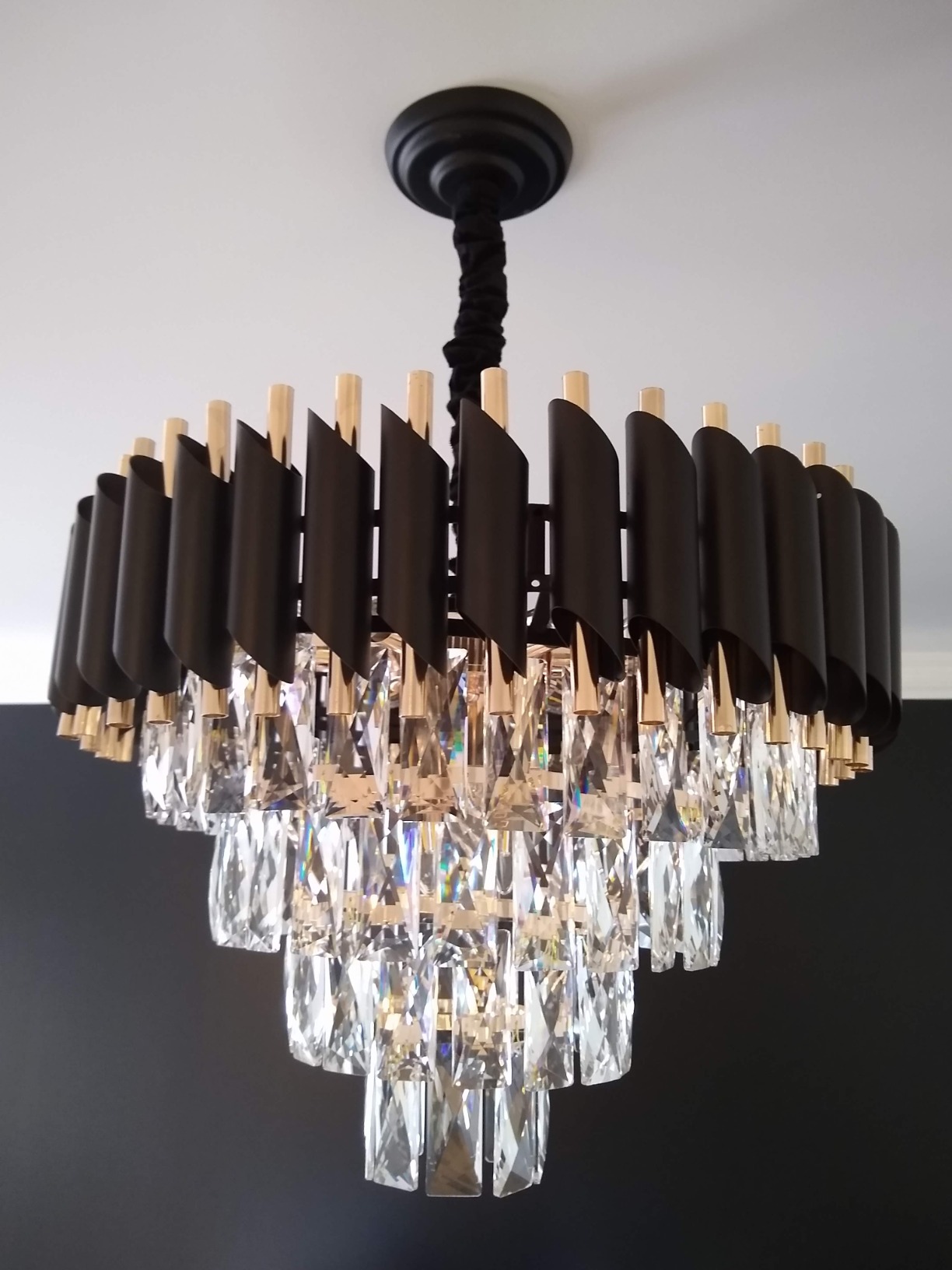 Modern Crystal Chandelier Gold, 24