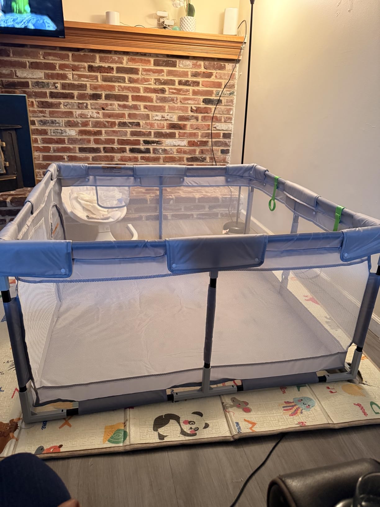 Fodoss Baby Playpen, 47×47in Playpen for Babies and Toddlers with Door | Baby Play Yard for Indoor & Outdoor, Soft Breathable Mesh, BPA-Free Oxford Fabric, Anti-Slip Suction Cups, Pull Rings customer photo 1