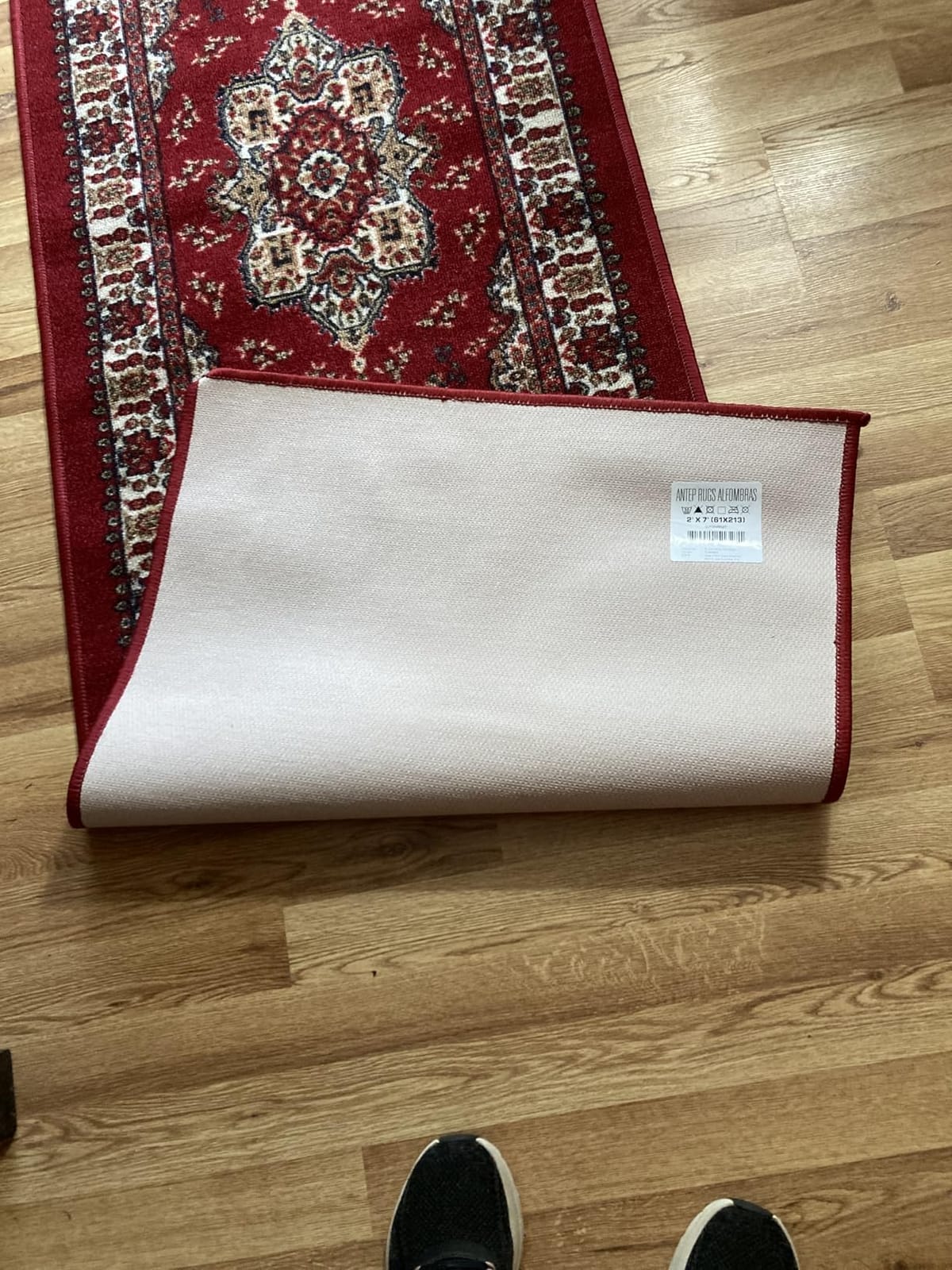 Antep Rugs Alfombras Oriental Traditional 8x10 Non-Skid (Non-Slip) Low Profile Pile Rubber Backing Indoor Area Rugs (Maroon, 7'10