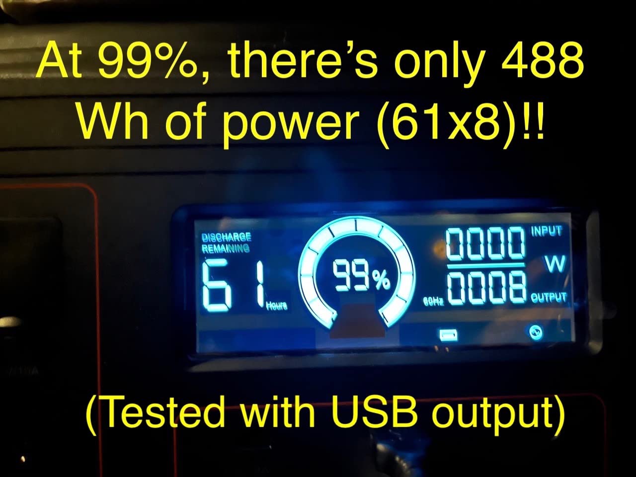 Portable Power Station 500W (Peak 1000W), 519.48Wh Outdoor Solar Generator customer photo 2