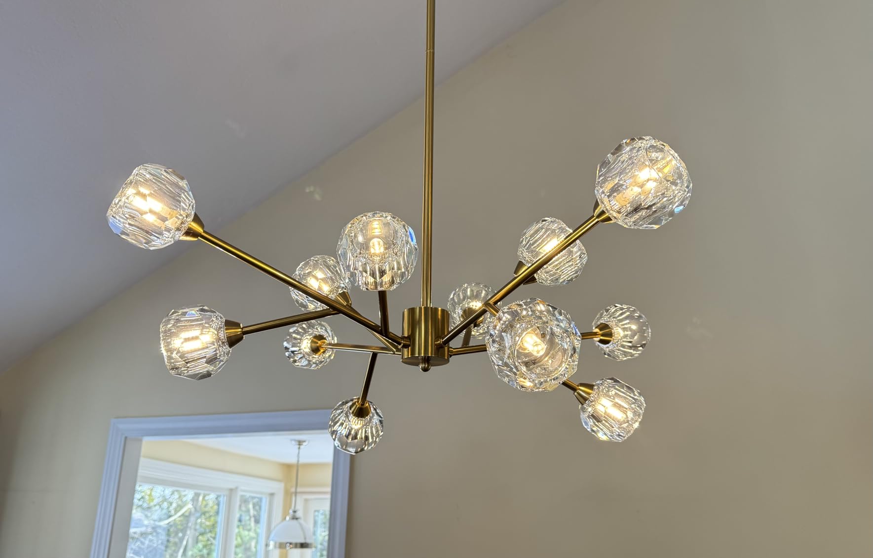 Weesalife Gold Sputnik Chandeliers for Living Room,12 Lights D36'' Inch customer photo 2
