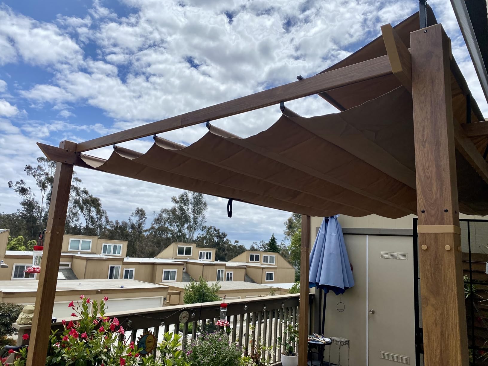 Domi 11’ X 16’ Outdoor Retractable Pergola with Weather-Resistant Canopy Aluminum Garden Pergola Patio Grill Gazebo for Courtyard customer photo 1