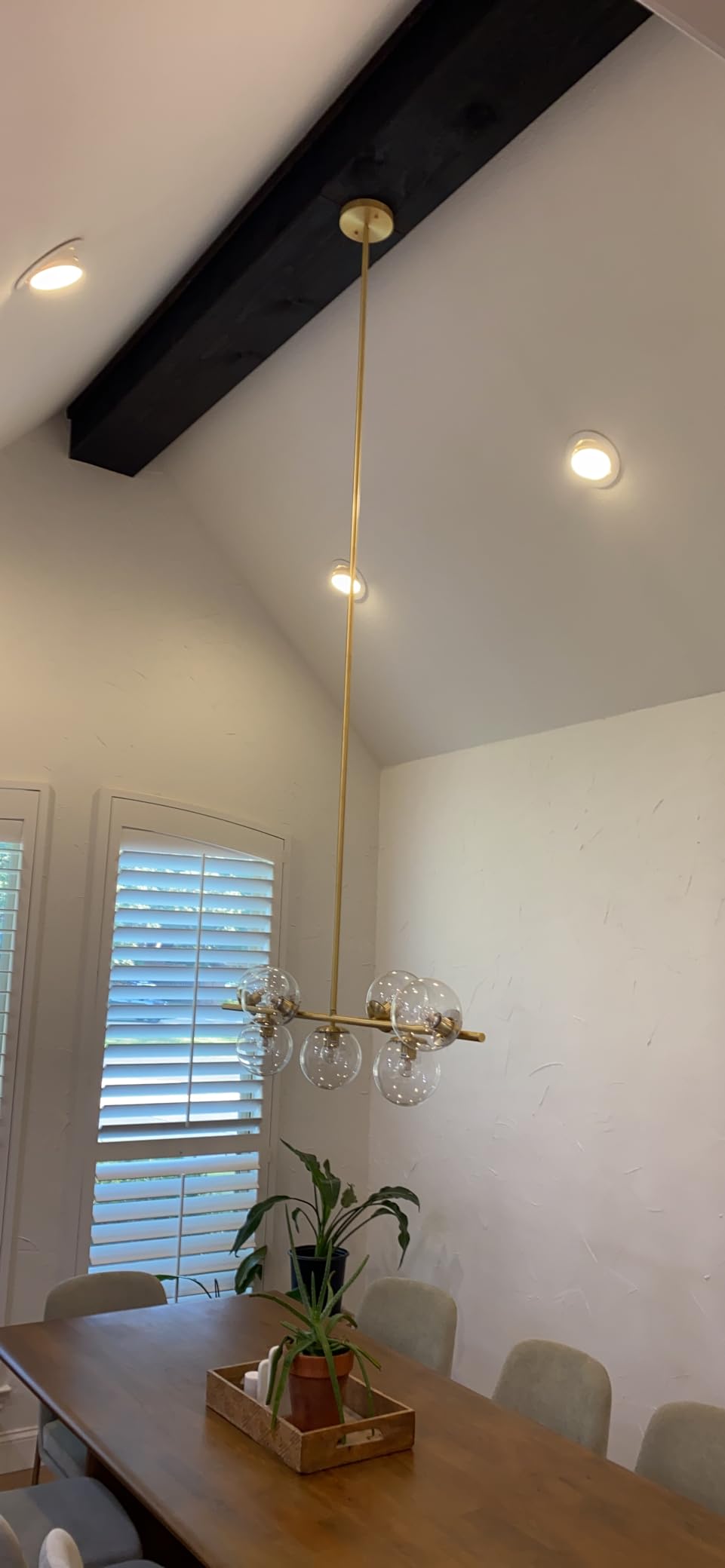 KCO Mid Century Modern 7 Light Brass Gold Linear Sputnik Chandelier customer photo 2