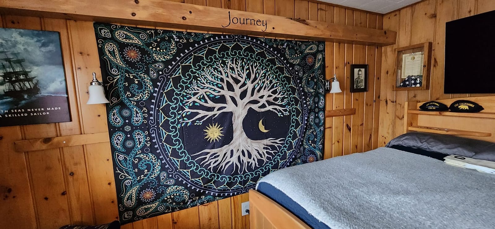 FORATER Tree of Life Tapestry Wall Hanging Aesthetic Sun and Moon Tapestry with Vintage Paisley Flowers Colorful Tree Wall Tapestries for Bedroom, Living Room, Dorm(53 x 61 inches, Multicolor) customer photo 1