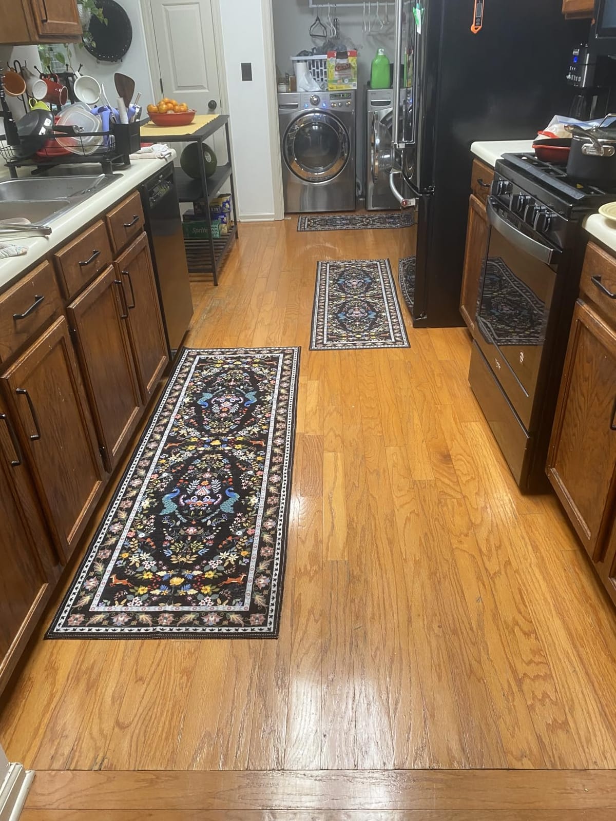 HEBE Hallway Runner Rug 2'x6', Washable Non Slip Kitchen Rug Runner | Soft Boho Bedroom Runner Rug, Vintage Distressed Low-Pile Floor Carpet Runners for Hallway, Entrance, Bathroom, Laundry customer photo 2