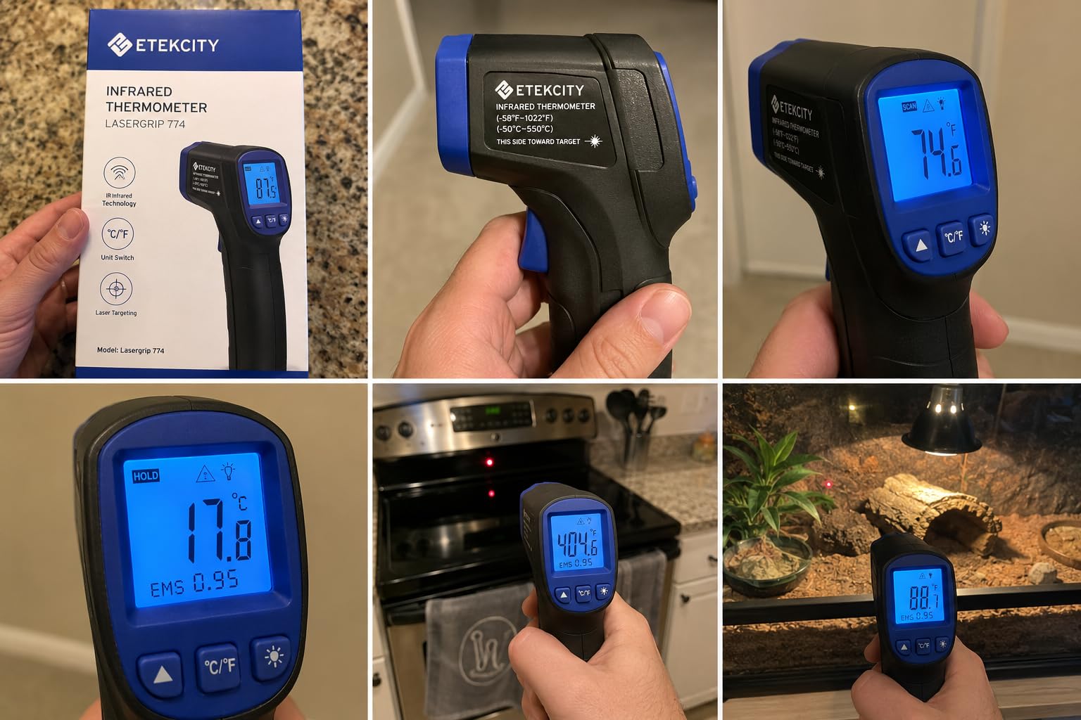Etekcity Infrared Thermometer Laser Temperature Gun 774 customer photo 2