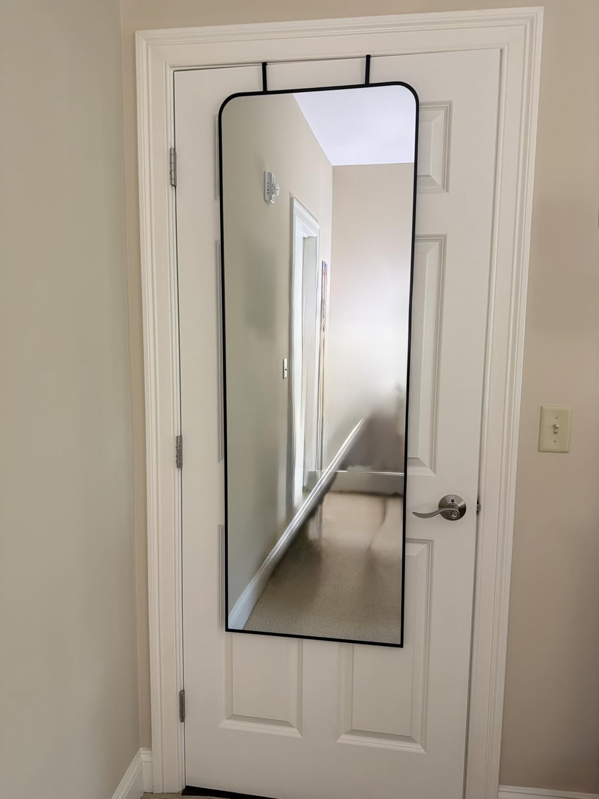 SCWF-GZ 47x14 Full Length Mirror Over the Door Hang or Wall Mounted Black customer photo 1