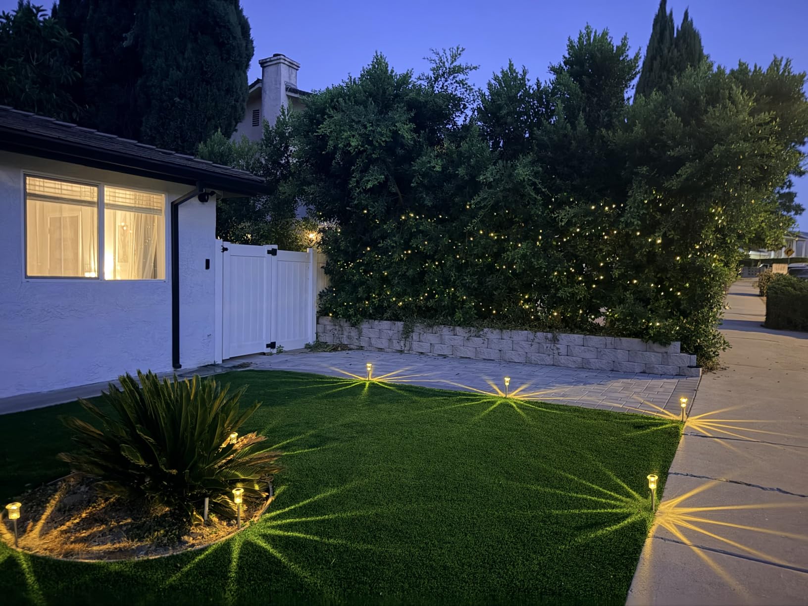 10 Pack Solar Pathway Lights Outdoor Waterproof, Cool White LED customer photo 1
