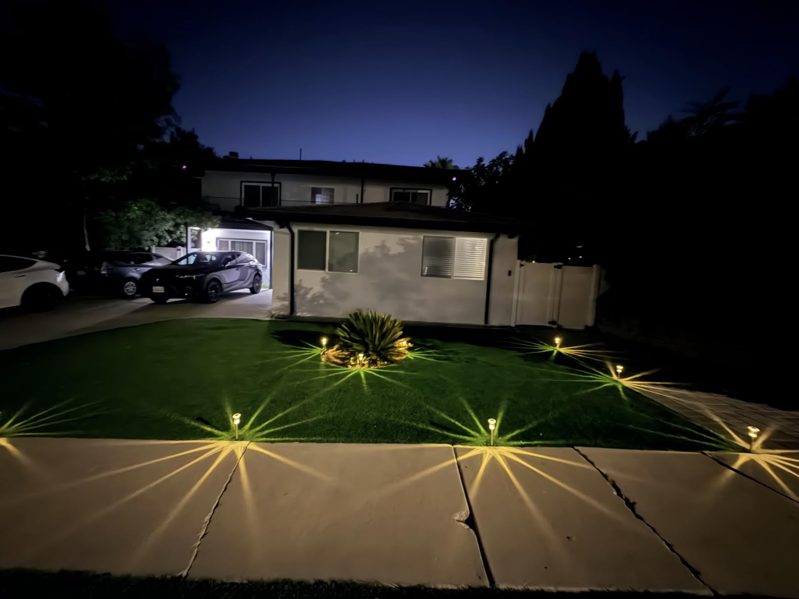 10 Pack Solar Pathway Lights Outdoor Waterproof, Cool White LED customer photo 2