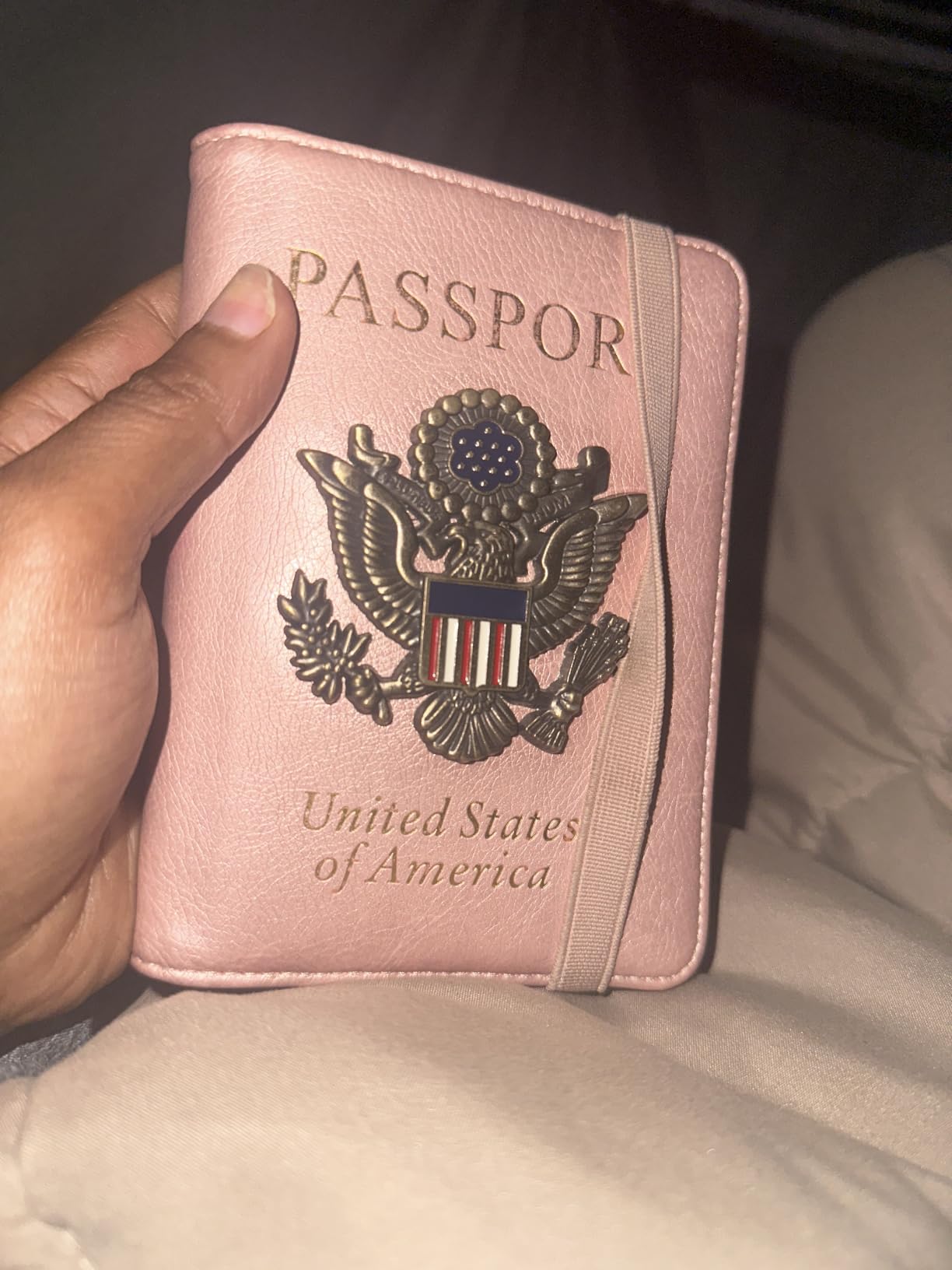 TOURSUIT RFID Blocking Passport Holder, Leather Travel Wallet, Dark Blue customer photo 2