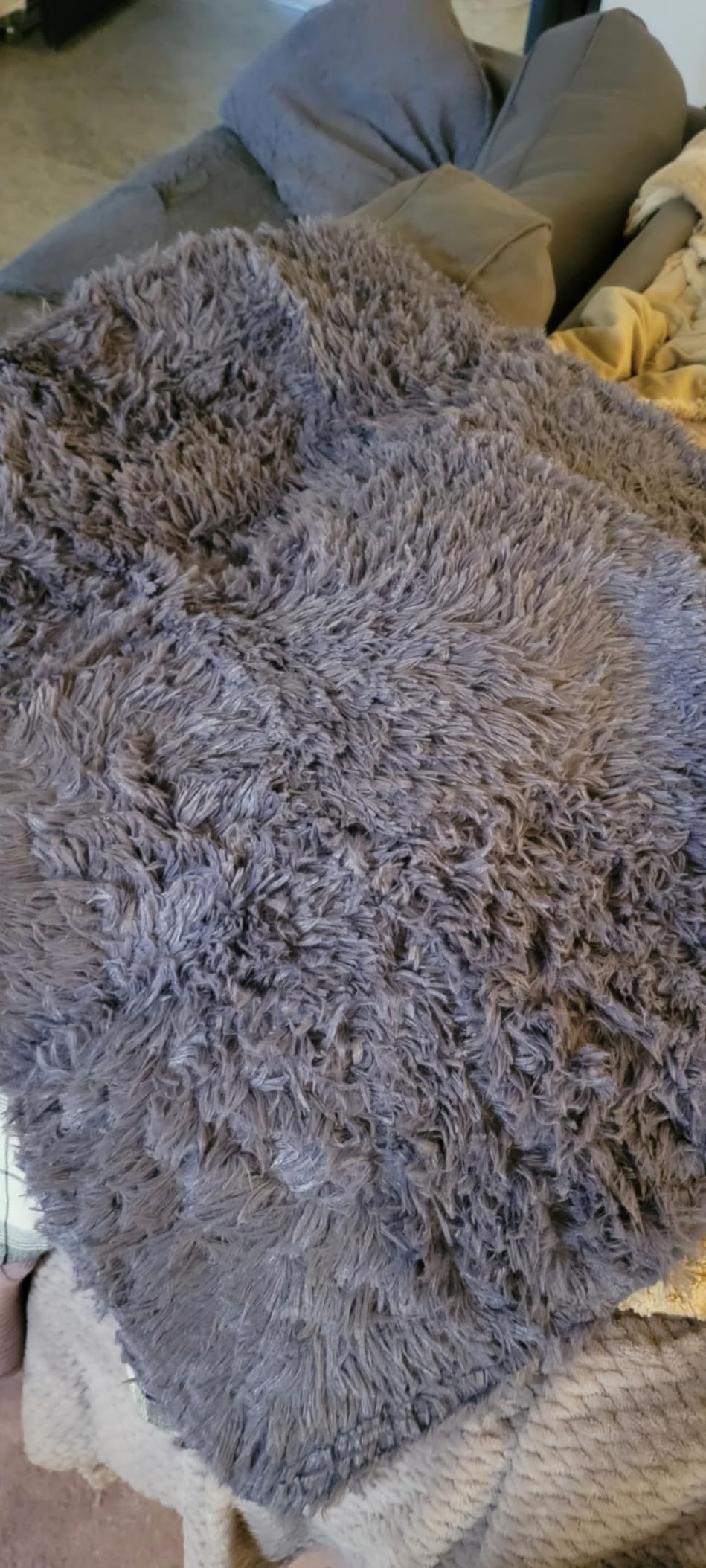 Merelax Soft Modern Indoor Large Shaggy Rug for Livingroom Bedroom Decor Aesthetic, Non-Slip Plush Fluffy Area Rugs for Boys Dorm Nursery Indoor Accent Floor Carpet 8x10Feet, Black customer photo 2