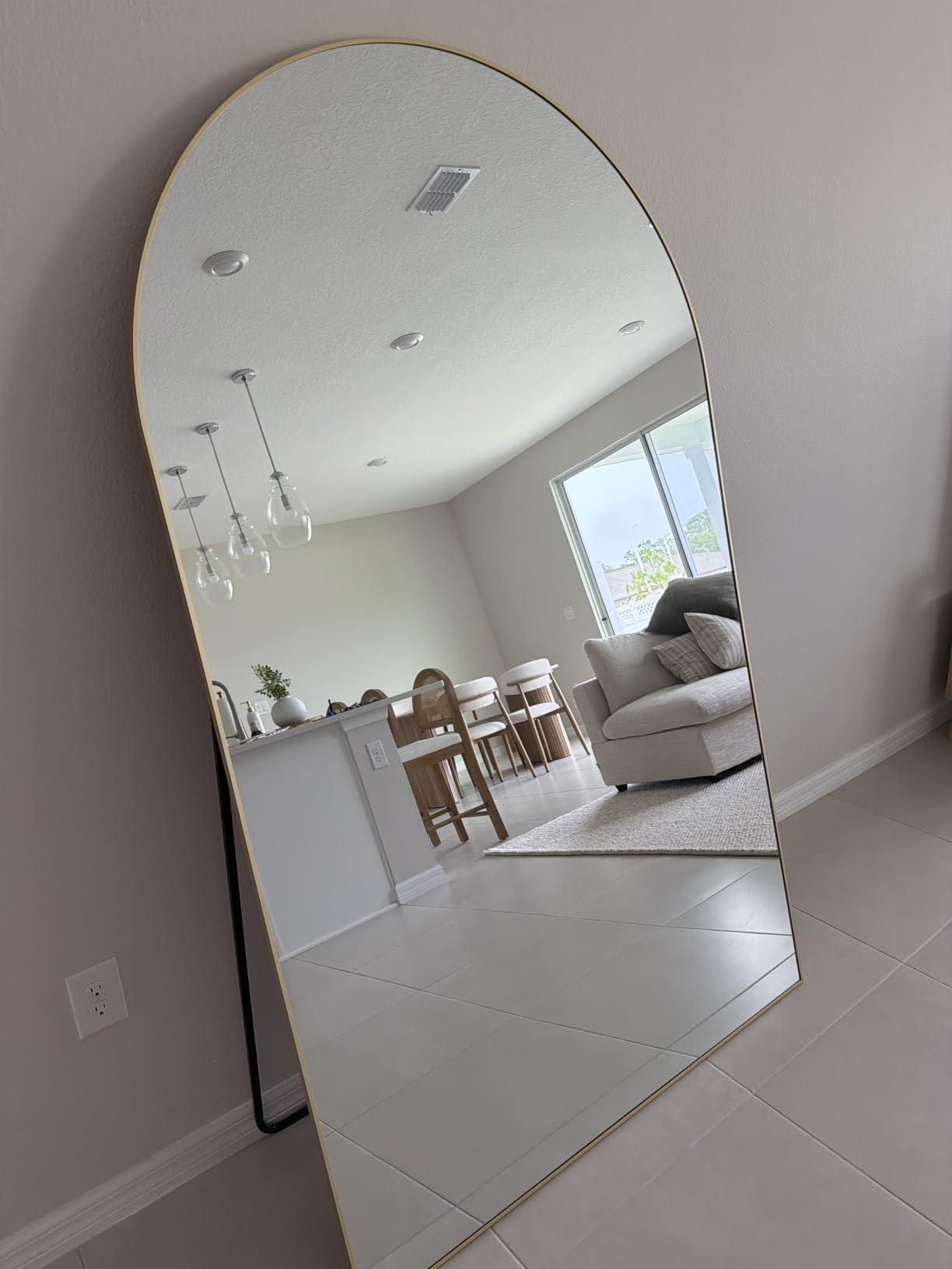 Koonmi 71x26 Arched Full Length Mirror, Floor Mirror with Stand customer photo 2