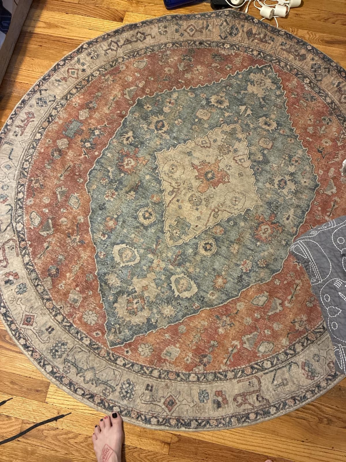Lahome Bohemian Floral Medallion Area Rug - 5x7 Oriental Distressed Large Bedroom Rug, Soft Non-Slip Washable Dining Room Mat Indoor Throw Nursery Floor Carpet for Guest Room Entryway customer photo 1