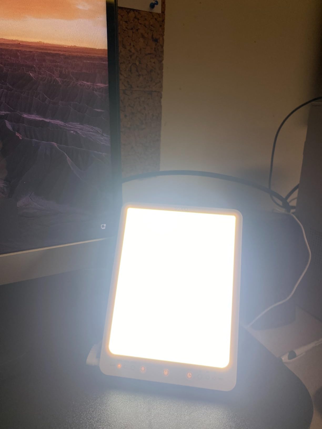 SUXIO Light Therapy Lamp - 10000 Lux Therapy Light, 3 Timing & Mode Happy Lamp, Touch Control Daylight Lamp with Memory Function, Portable Light Therapy Box for Home/Office Use As Lift Mood customer photo 1