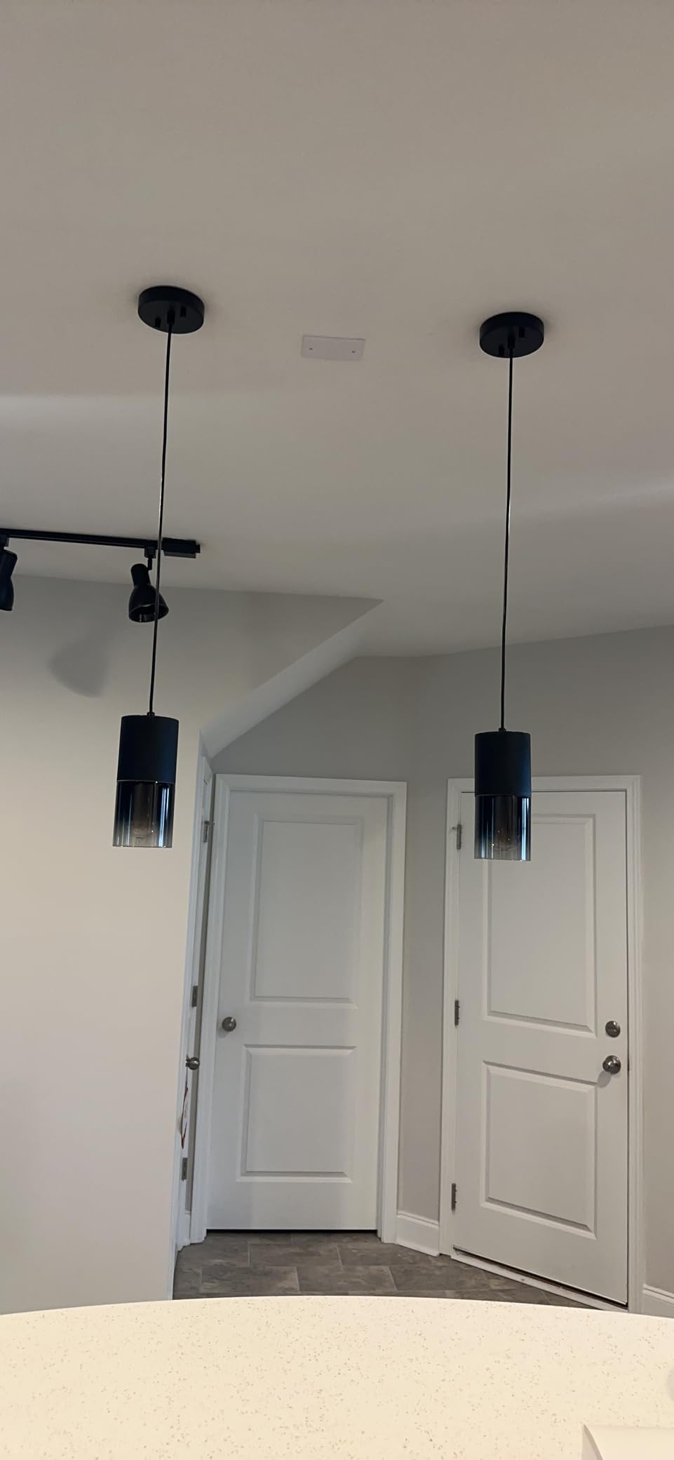 2-Pack Black Pendant Light Fixtures, Adjustable Modern Pendant Lights for Kitchen Island, Industrial Glass Pendant Lights for Dining Table Hallway Bedroom Living Room customer photo 2