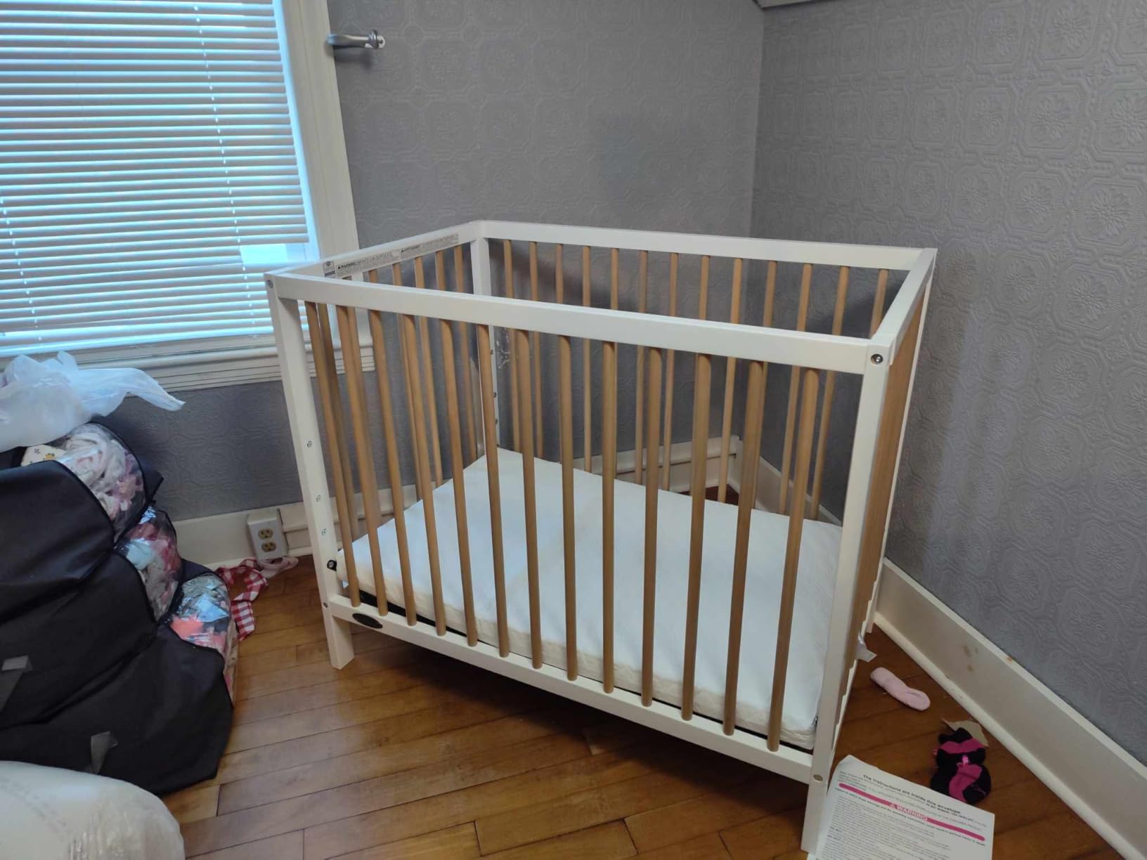 Graco Teddi 4-in-1 Convertible Mini Crib with Bonus Mattress, Driftwood | GREENGUARD Gold Certified, 2.75-Inch Water Resistant Mattress Included, Small Spaces Crib, Easy 30-Minute Assembly customer photo 1