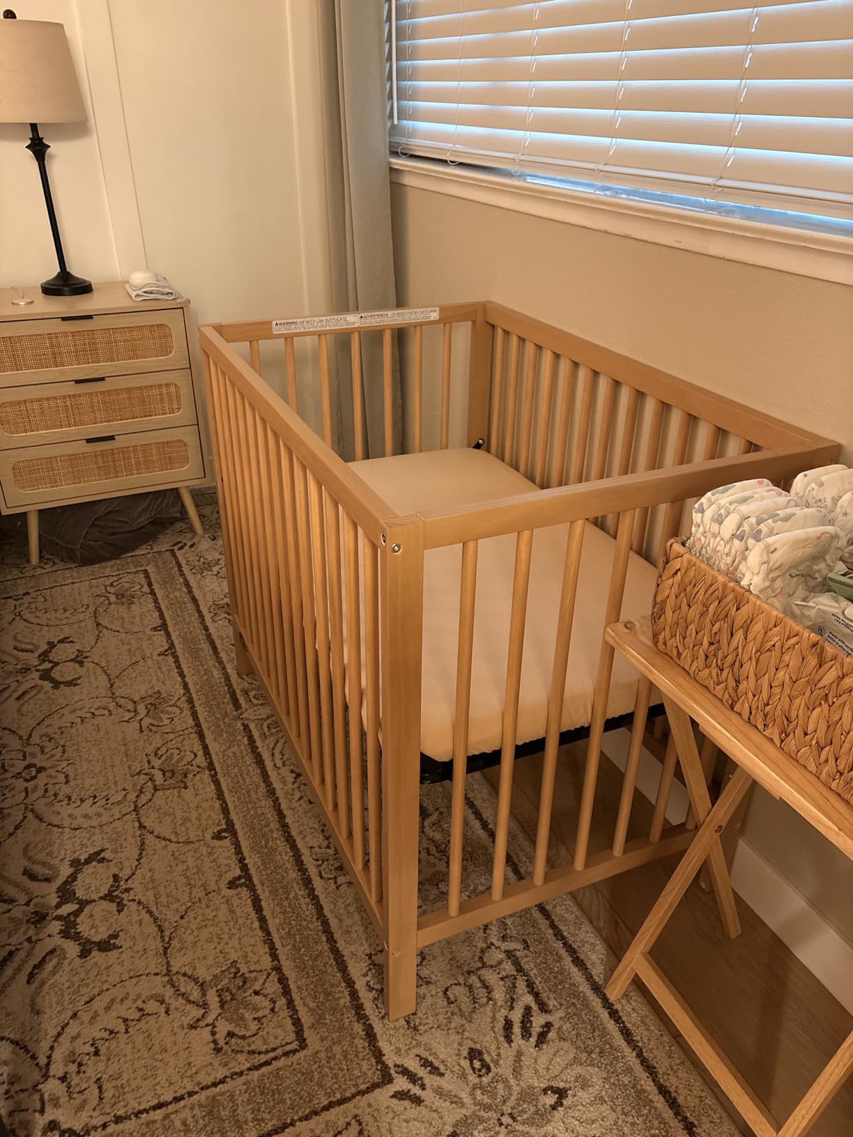Graco Teddi 4-in-1 Convertible Mini Crib with Bonus Mattress, Driftwood | GREENGUARD Gold Certified, 2.75-Inch Water Resistant Mattress Included, Small Spaces Crib, Easy 30-Minute Assembly customer photo 2