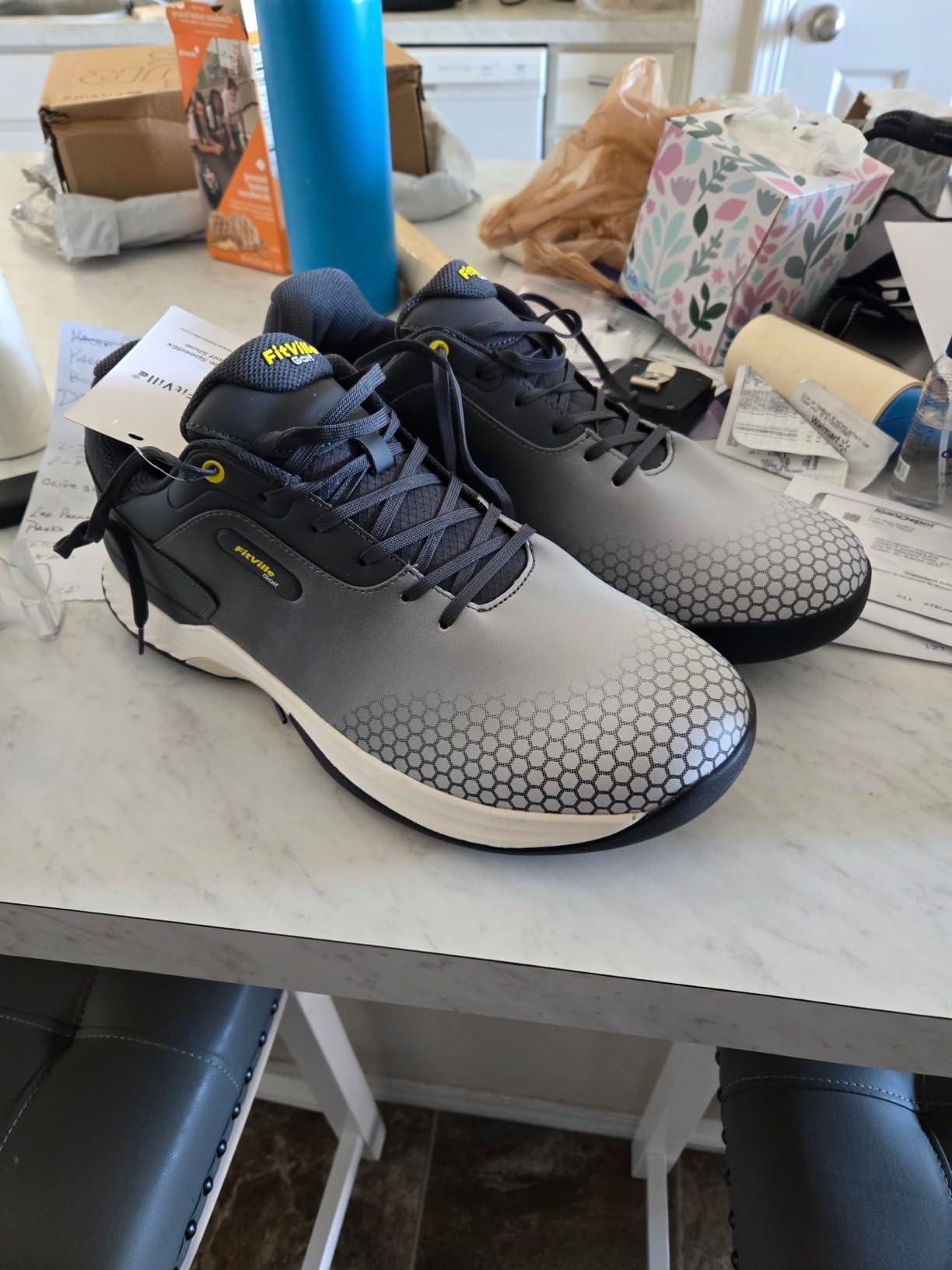 FitVille Extra Wide Mens Golf Shoes Spikeless Golf Course Sneakers for Men customer photo 1