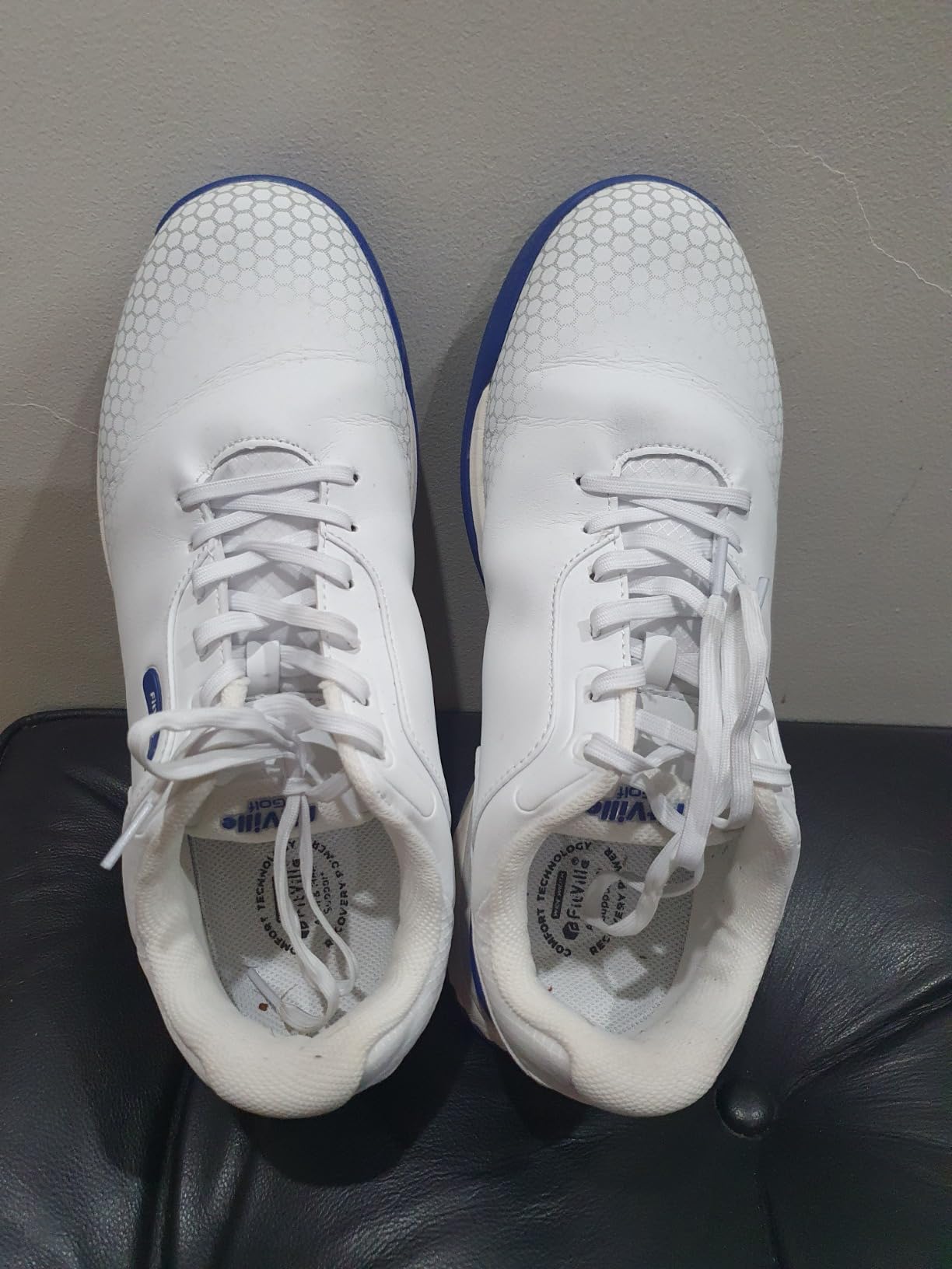 FitVille Extra Wide Mens Golf Shoes Spikeless Golf Course Sneakers for Men customer photo 2