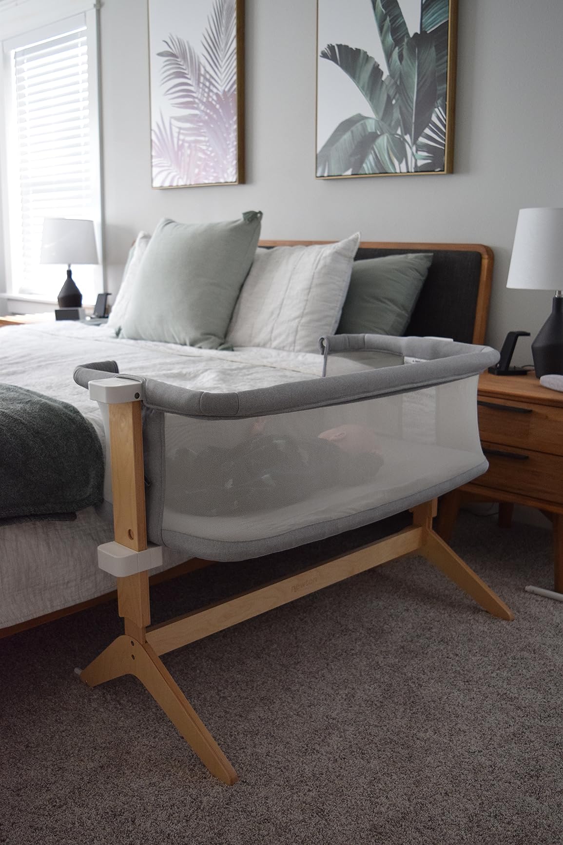 Newton Baby Bassinet & Bedside Sleeper, Breathable, Washable, Grey | Baby Bassinet, Bedside Sleeper, Breathable, Washable, Adjustable Height, Dual-Layer Cover, Wood Frame customer photo 2