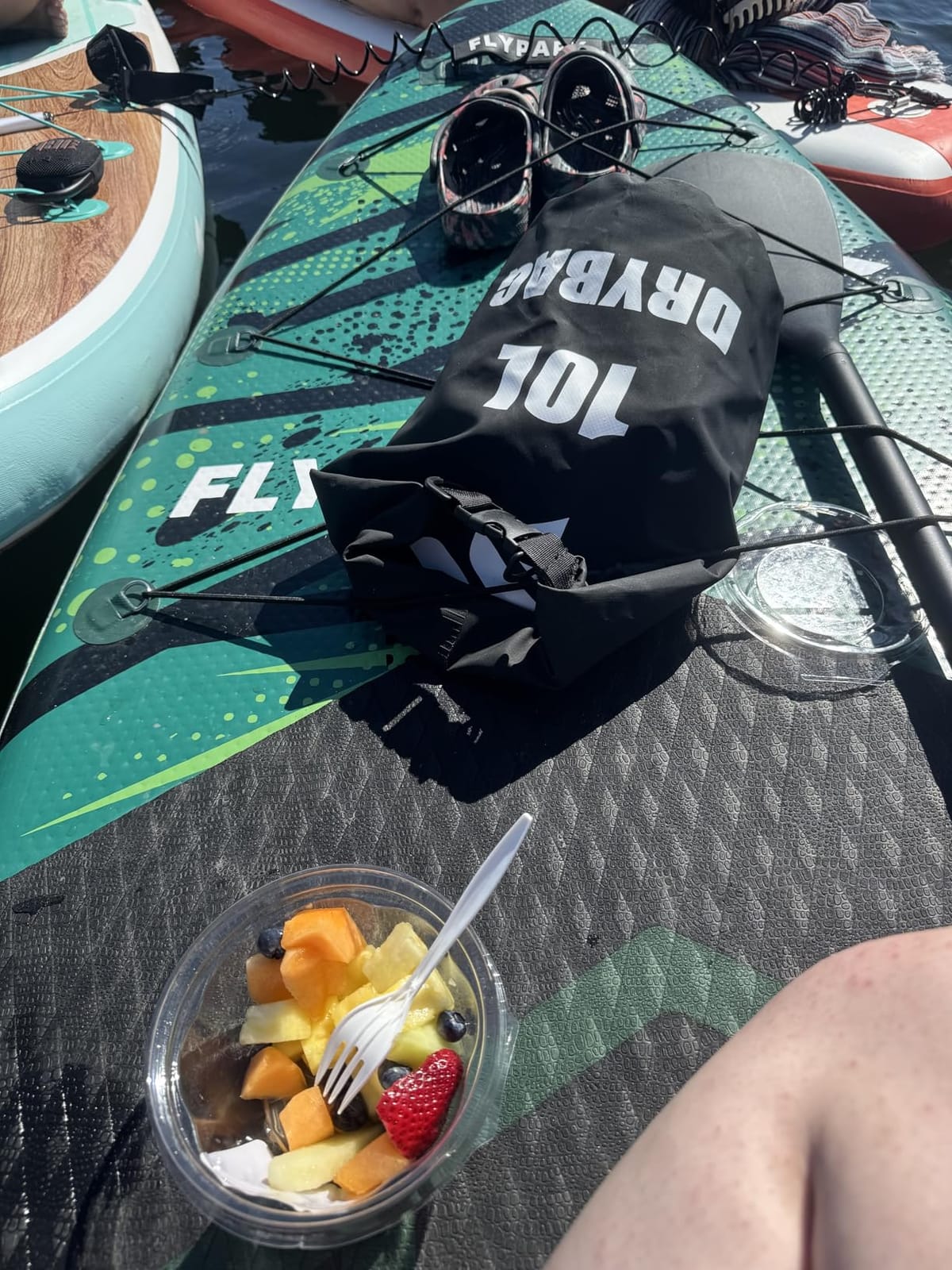 Flypark 11'x34 Inflatable Paddle Boards, Extra Wide SUP for 420lbs/3Adults, Yoga Stand Up Paddle Board, 110L Backpack, 15 D-Rings, Shoulder Strap, US-Fin, 2-Action Pump customer photo 1