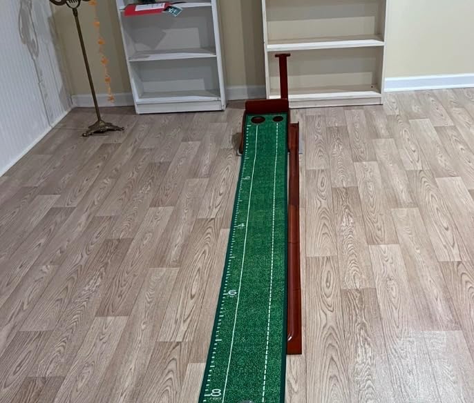Golf Putting Mat, Putting Green Indoor with Ball Return - Golf Gifts for Men Christmas, Golf Training Aid for Home Office, Portable Putting Training Mat for Men customer photo 2