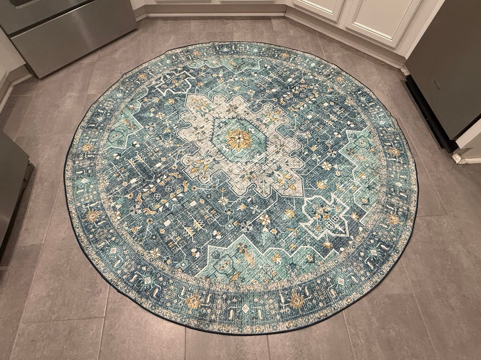 Moynesa 9x12 Ultra-Thin Vintage Medallion Area Rug for Living Room, Bedroom, Dining Room, Office, Entryway, Dorm customer photo 2