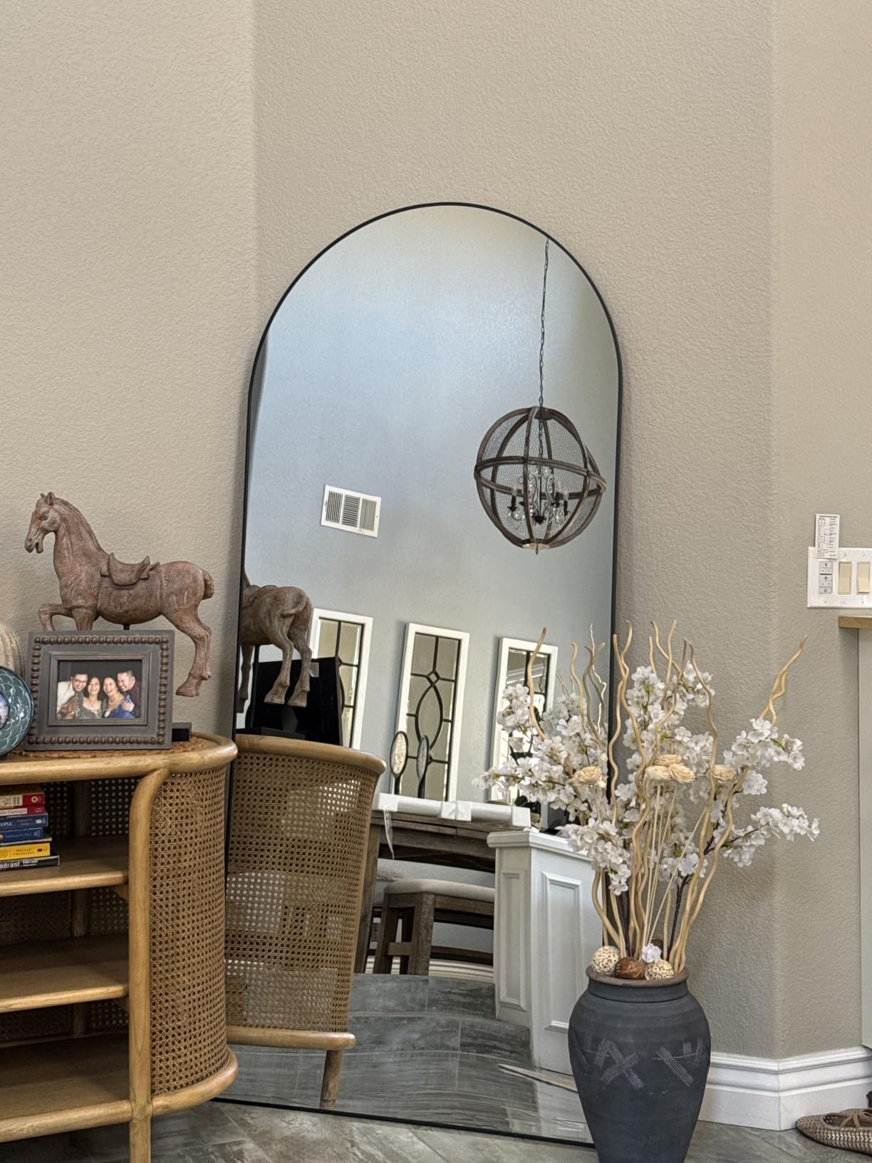 Full Length Mirror, 71''x30'' Arched Floor Body Mirror (Gold) customer photo 1
