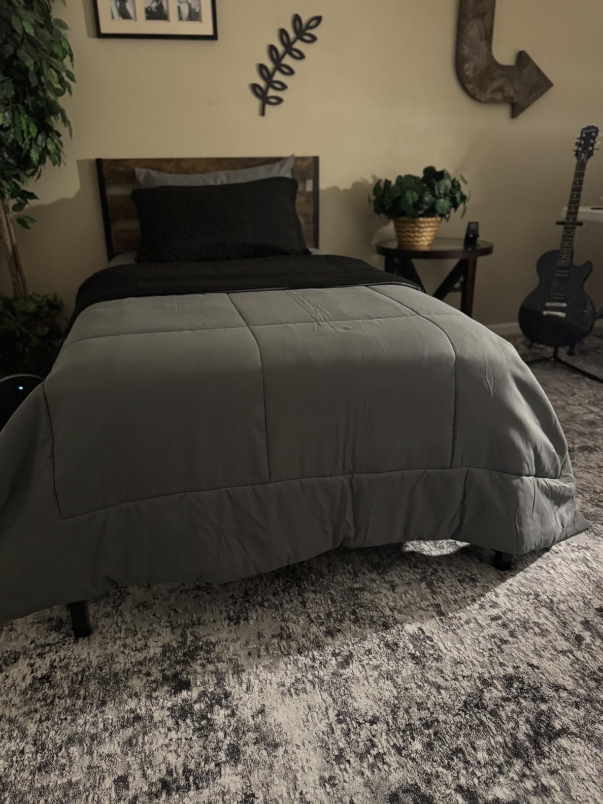 DMOYEST Area Rug Living Room Rugs 9x12 Washable Abstract Grey Carpet customer photo 1