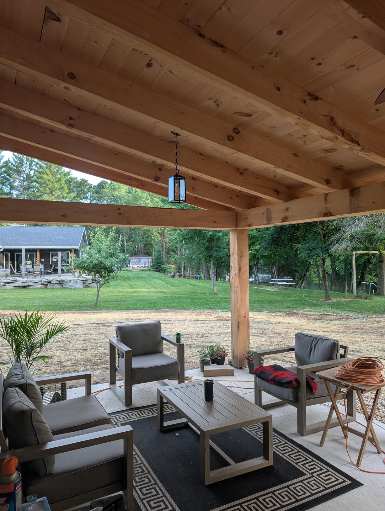Modern Outdoor Pendant Light for Porch, Exterior Hanging Lantern customer photo 1