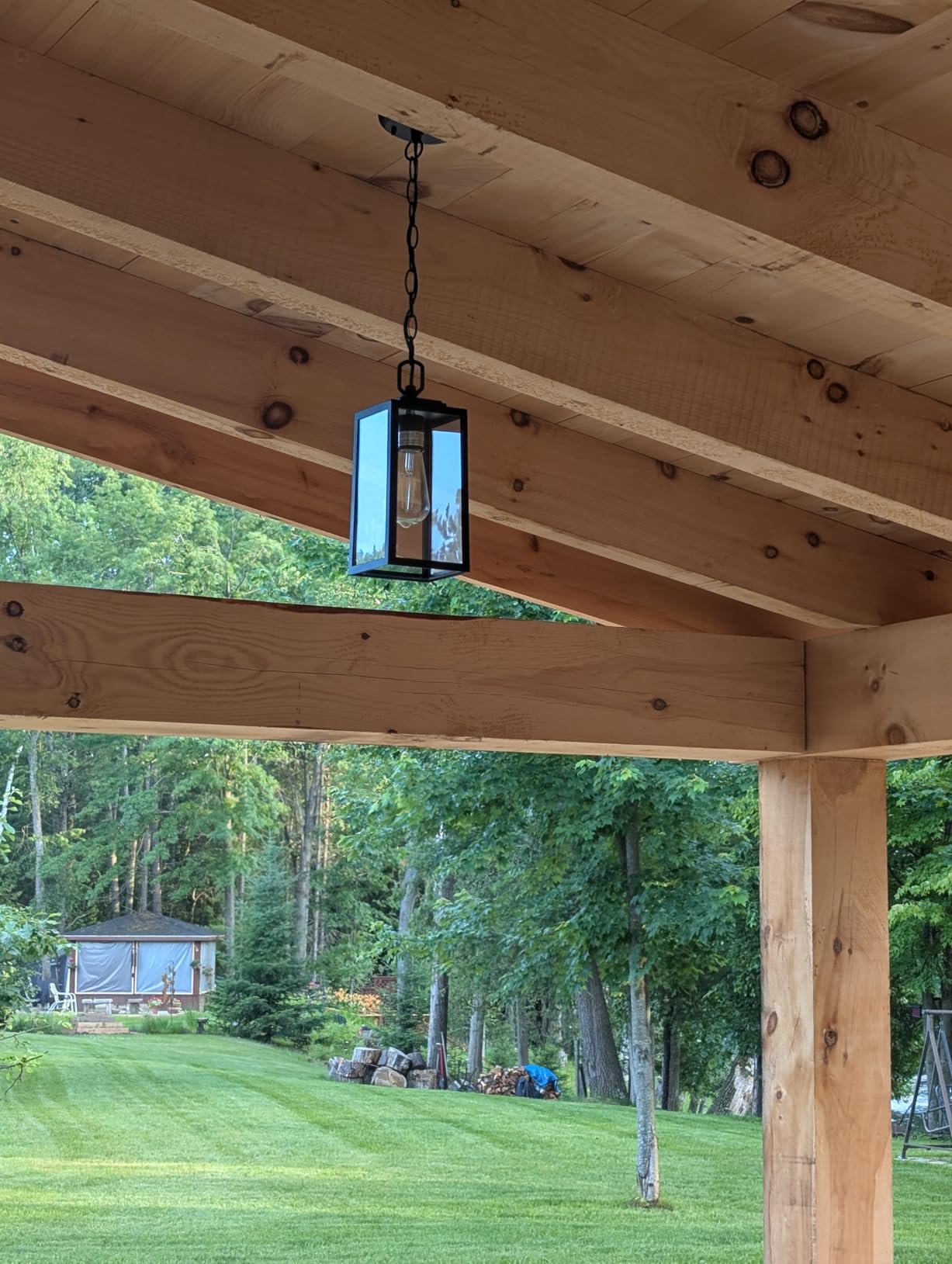 Modern Outdoor Pendant Light for Porch, Exterior Hanging Lantern customer photo 2