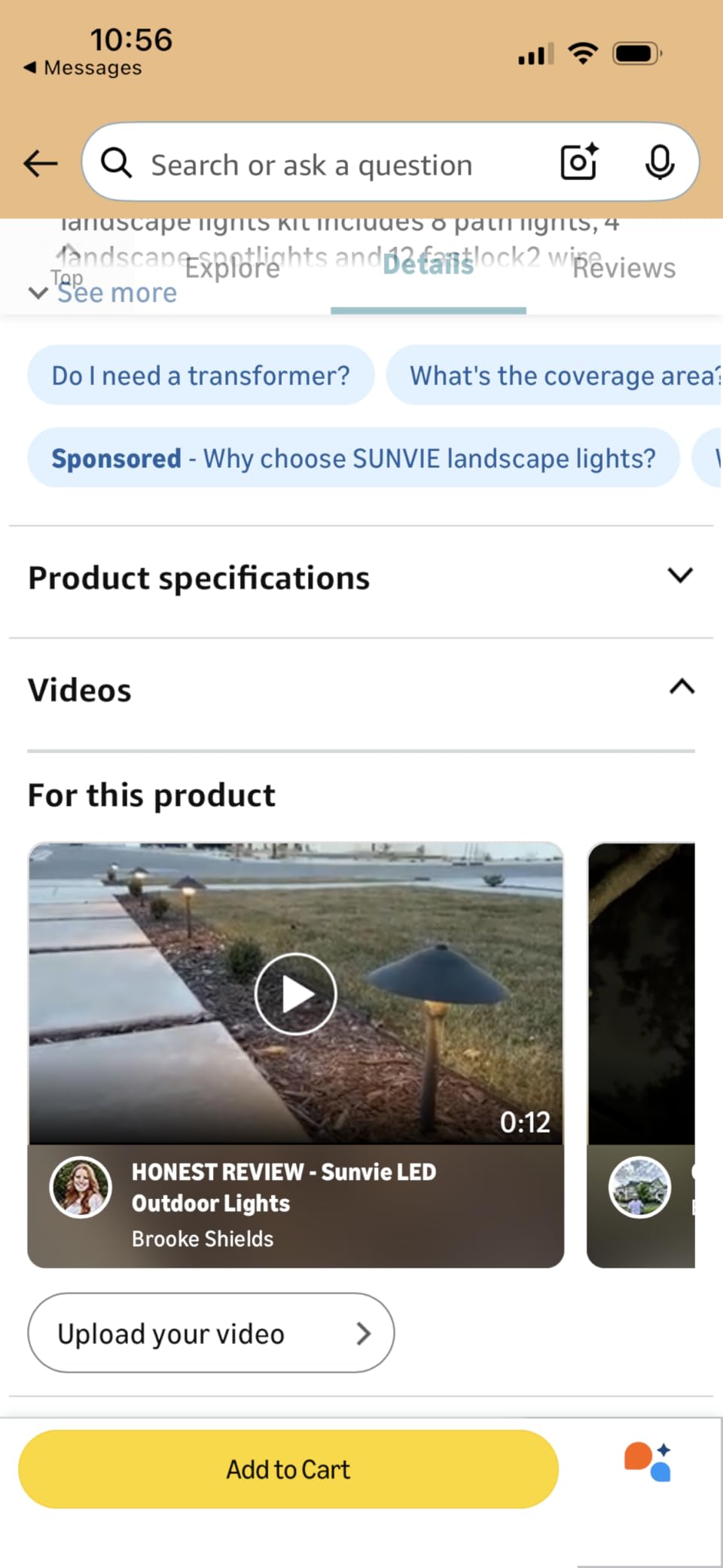 SUNVIE LED Low Voltage Landscape Lighting 12V Landscape Lighting Kit with Connectors, Low Voltage Pathway Lights with Spotlights Aluminum Pathway Lights Wired Waterproof for Patio Yard Garden, 12 Pack customer photo 2