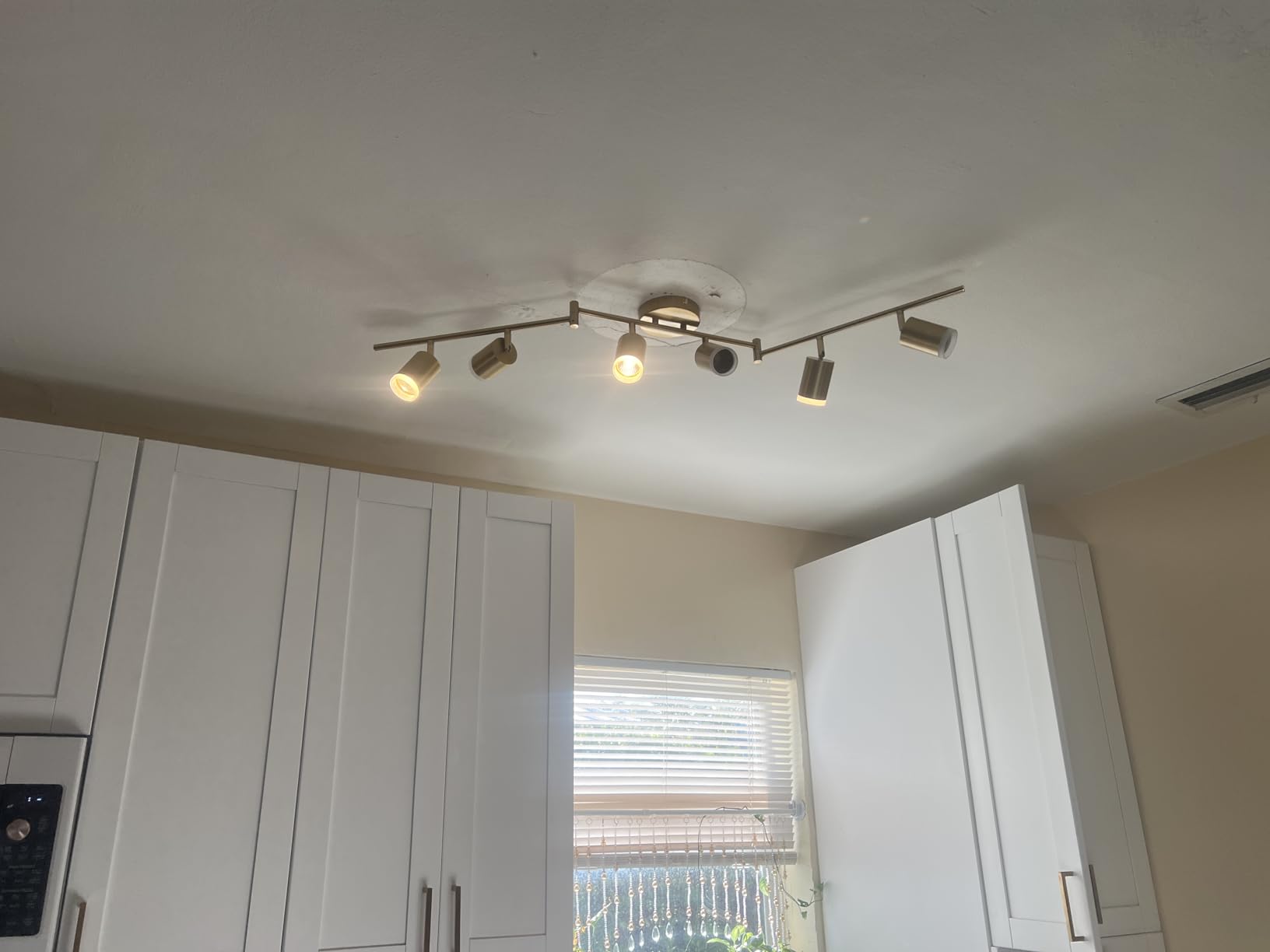 Bojim 6 Light Black Kitchen Track Lighting Fixtures Ceiling Adjustable Head customer photo 2