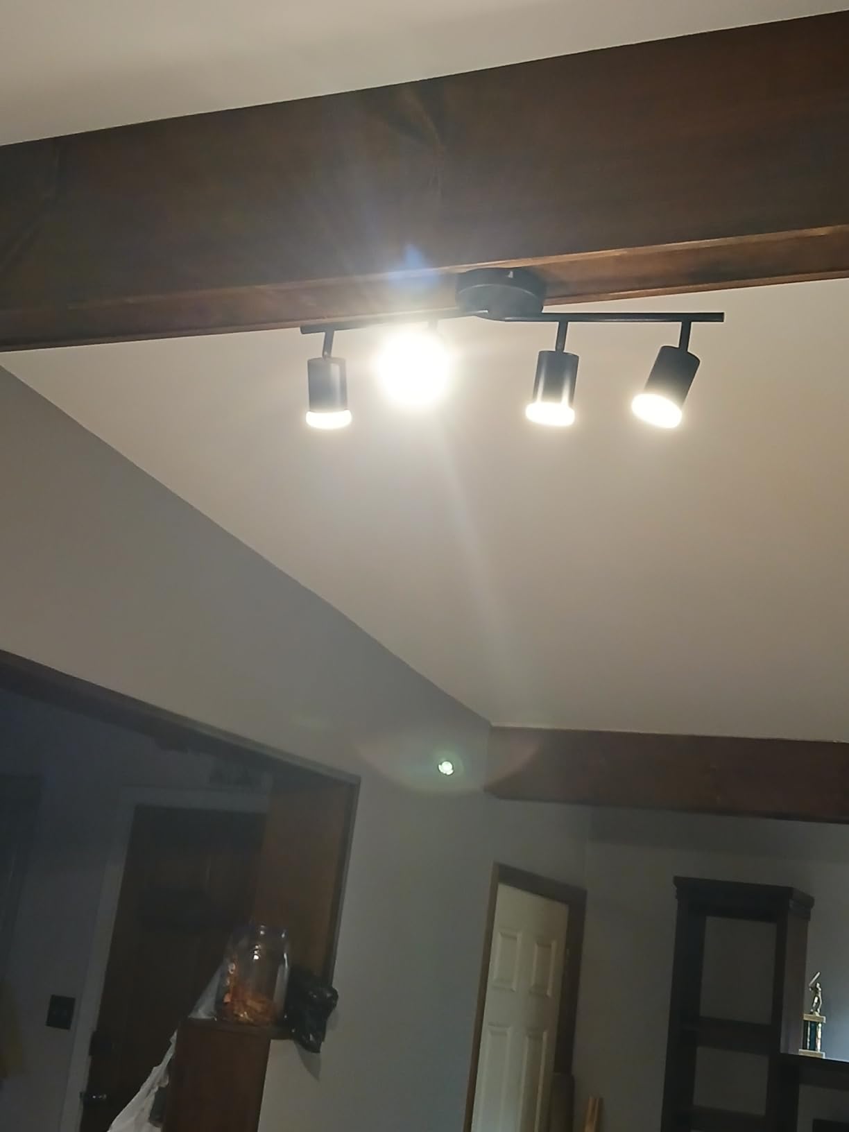 Bojim Black 4 Light Kitchen Track Lighting Fixtures Ceiling LED Spotlight customer photo 2