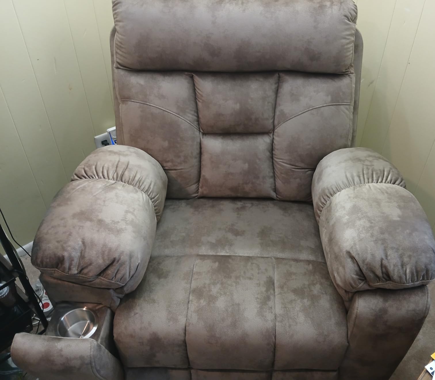 CANMOV Large Power Lift Recliner Chair with Massage and Heat for Elderly Big and Tall People, Overstuffed Wide Recliners with 2 Cup Holders, Side Pocket and USB Port, Camel customer photo 2