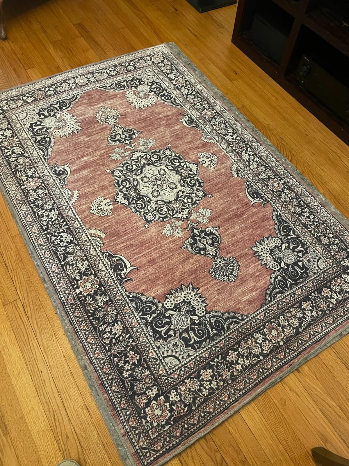 JONATHAN Y Machine Washable Indoor Area Rug 8X10 Dark Pink/Black/White, Bausch Bohemian Distressed Chenille for Living Room, Bedroom, Kitchen, Easy-Cleaning, Pet-Friendly, Non-Shedding WSH201B-8 customer photo 1