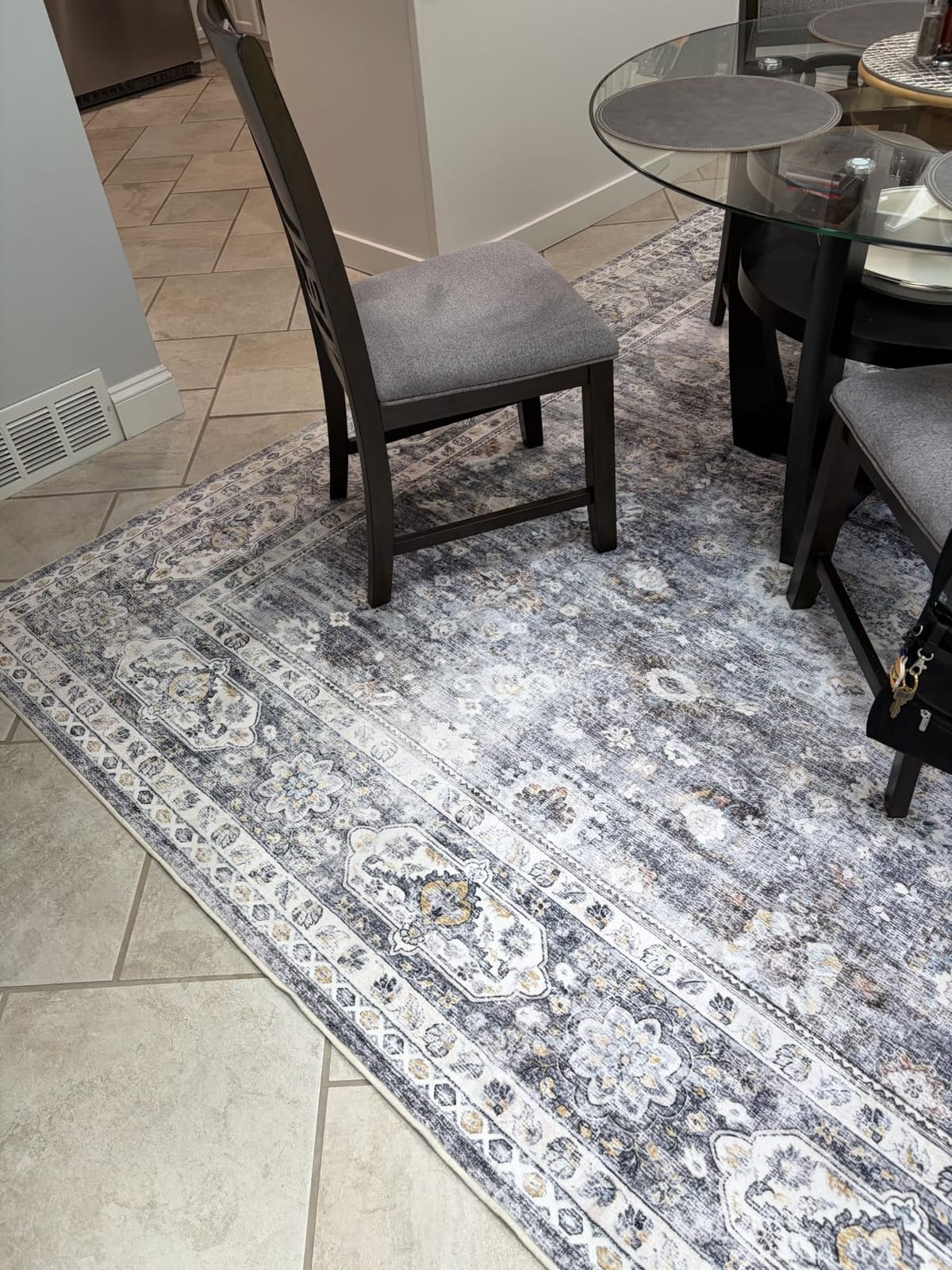 Rugcomf Area Rug 5x7 for Living Room Washable Abstract, Grey and Black customer photo 2