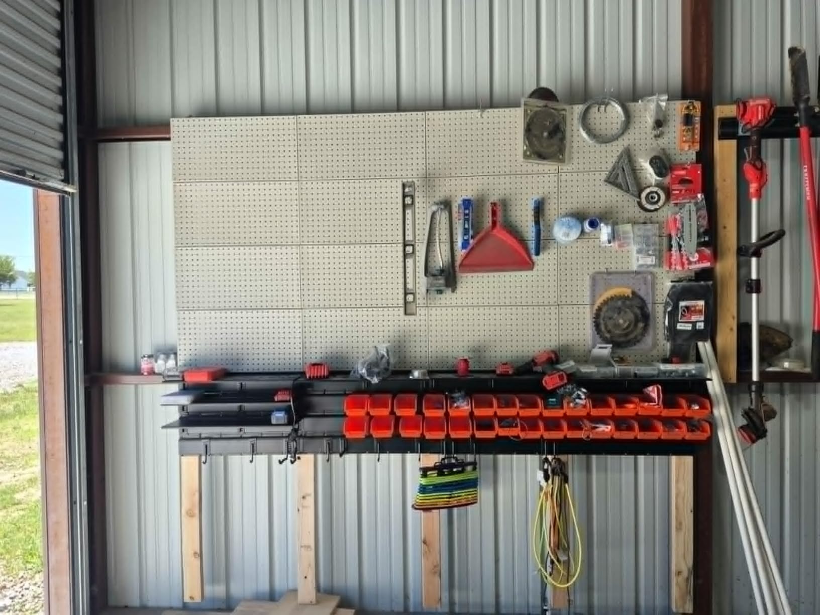 Ultrawall Metal Pegboard Wall Panels, Peg Boards for Garage Tool Storage | Heavy Duty Pegboard Tool Storage Kit for Home, Craft Room Black 4 Pcs customer photo 1