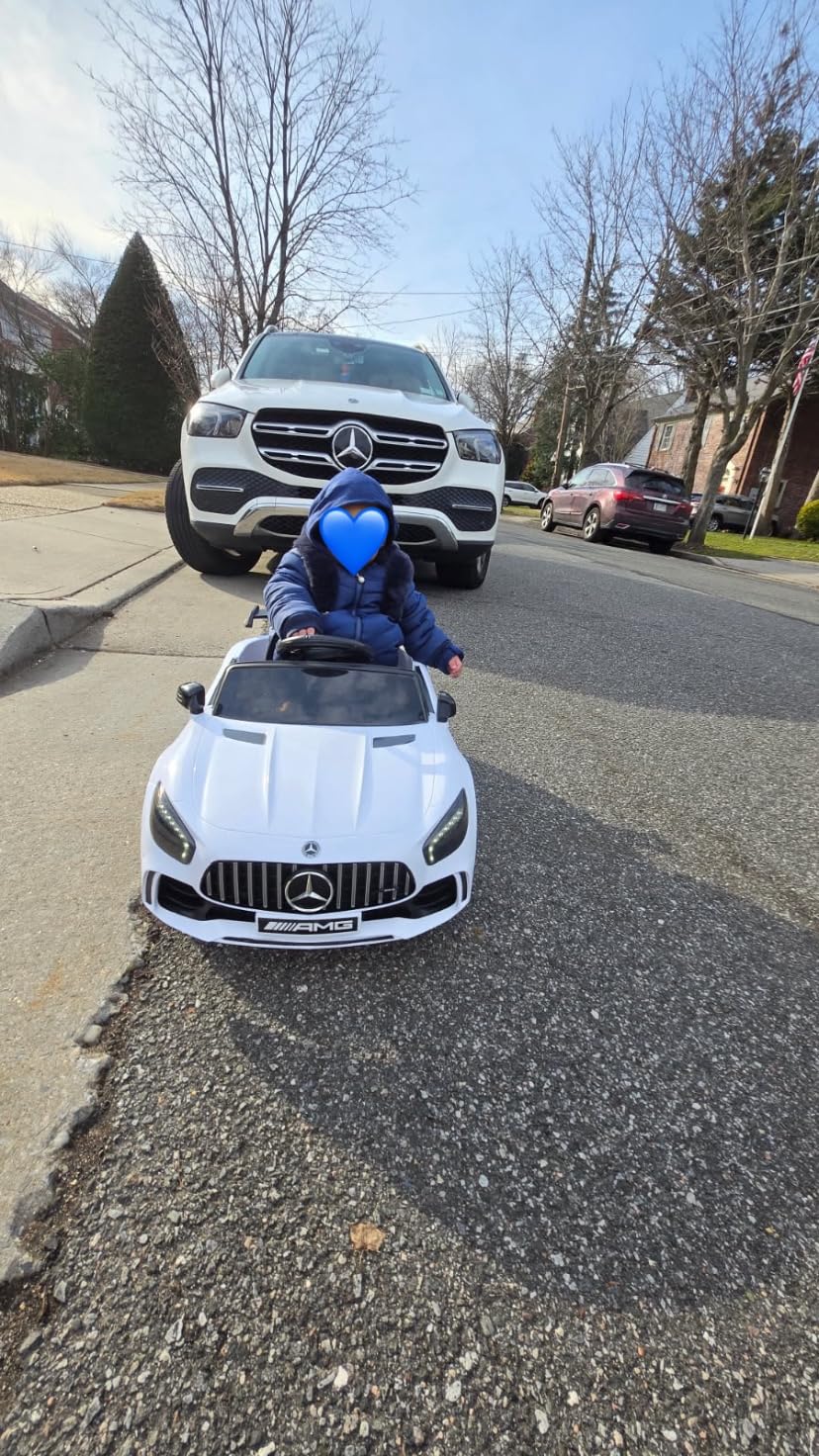 Winado 12V Licensed Mercedes Benz AMG GTR Kids Ride on Electric Car, Black | Electric Vehicle w/Parent Remote, Bluetooth, Wider Seat, LED Lights, Openable Doors, Smooth Start, 3 Speeds customer photo 1